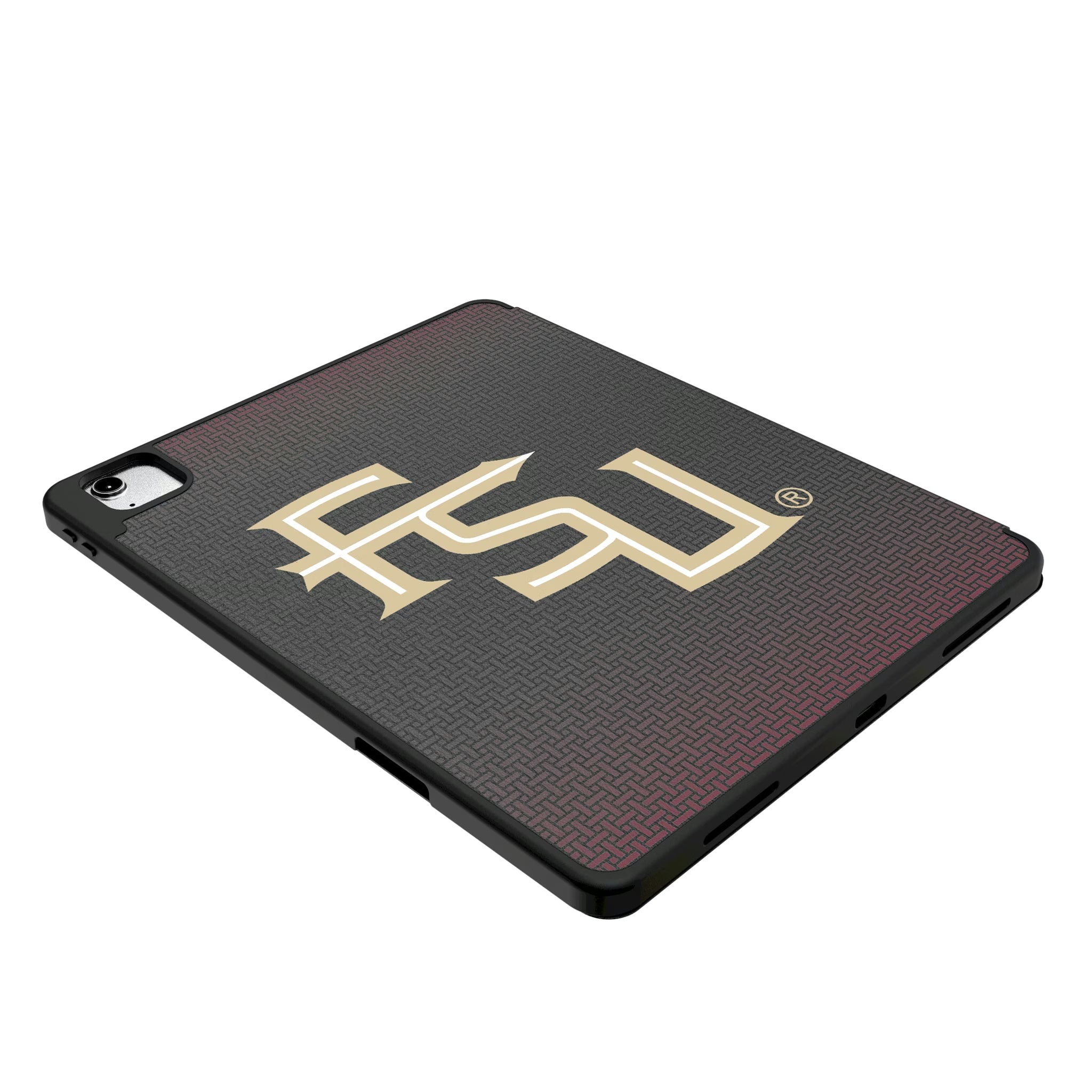 Florida State University Seminoles Athletic Wordmark Personalized Linen iPad Tablet Case for Apple iPad - Isometric View