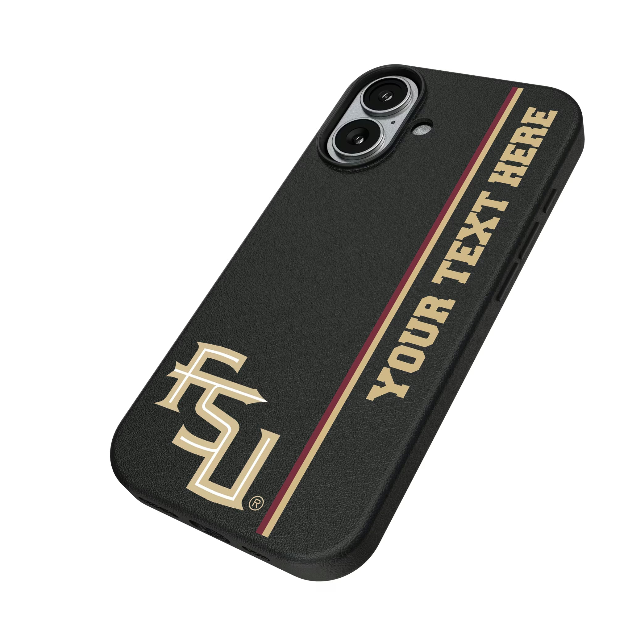 Florida State University Seminoles Athletic Wordmark Personalized Sidebard iPhone MagSafe Compatible Phone Case for Apple iPhone - Isometric View#Device_iPhone 17