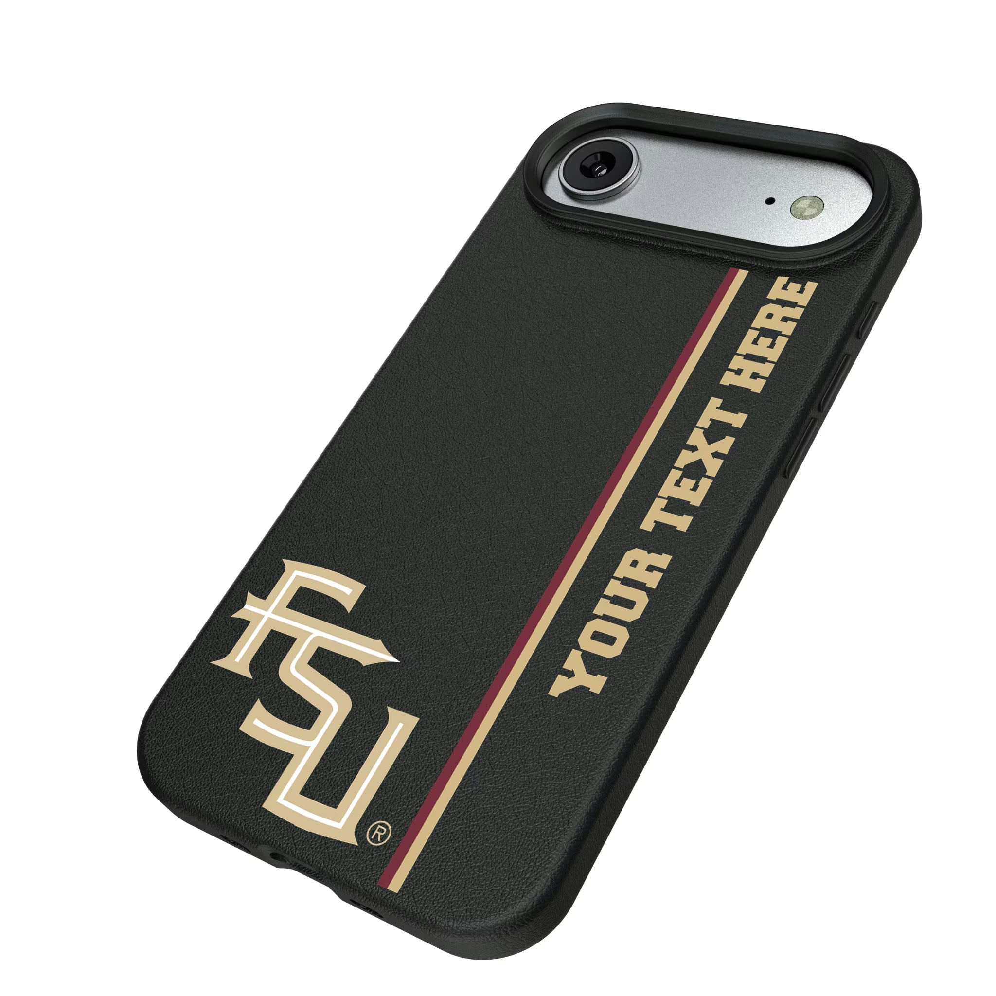 Florida State University Seminoles Athletic Wordmark Personalized Sidebard iPhone MagSafe Compatible Phone Case for Apple iPhone - Isometric View#Device_iPhone Air