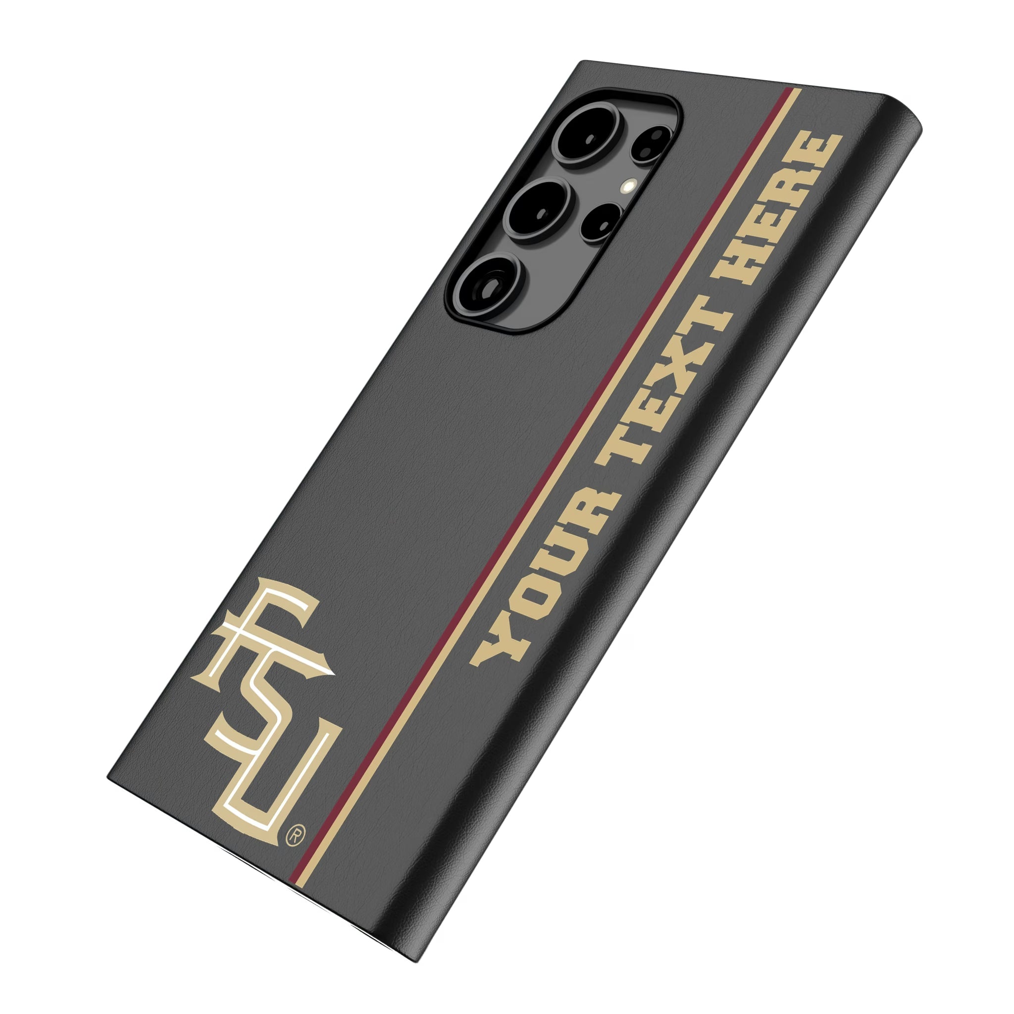 Florida State University Seminoles Athletic Wordmark Personalized Sidebard Galaxy MagSafe Compatible Phone Case for Samsung Galaxy - Isometric View