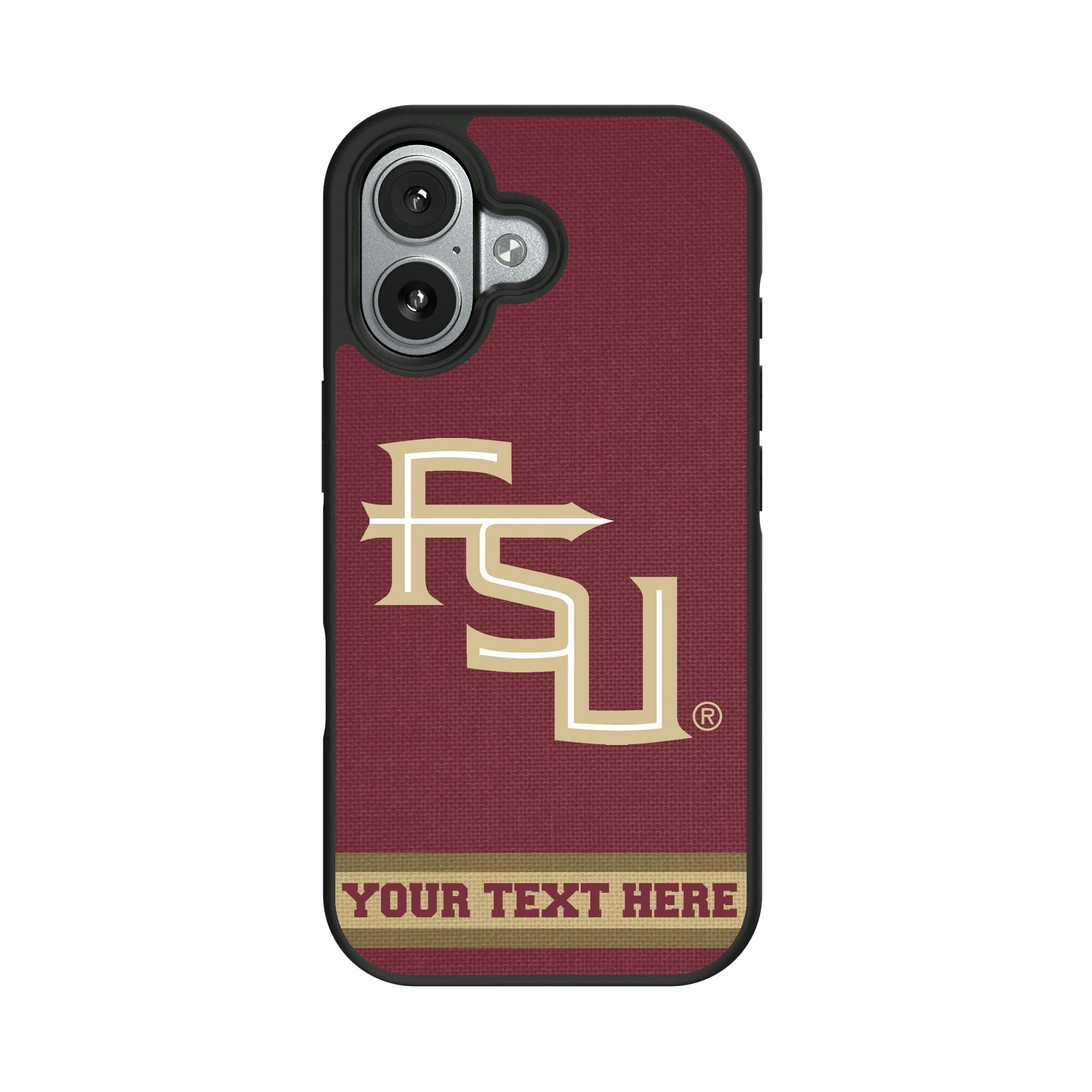 Florida State University Seminoles Athletic Wordmark Personalized Stripe iPhone Bump Phone Case for Apple iPhone#Device_iPhone 17