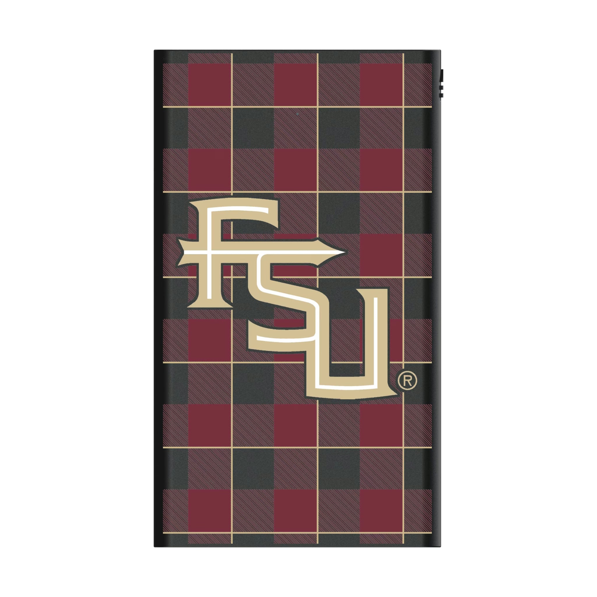 Florida State University Seminoles Athletic Wordmark Plaid 5000mAh Flat Powerbank