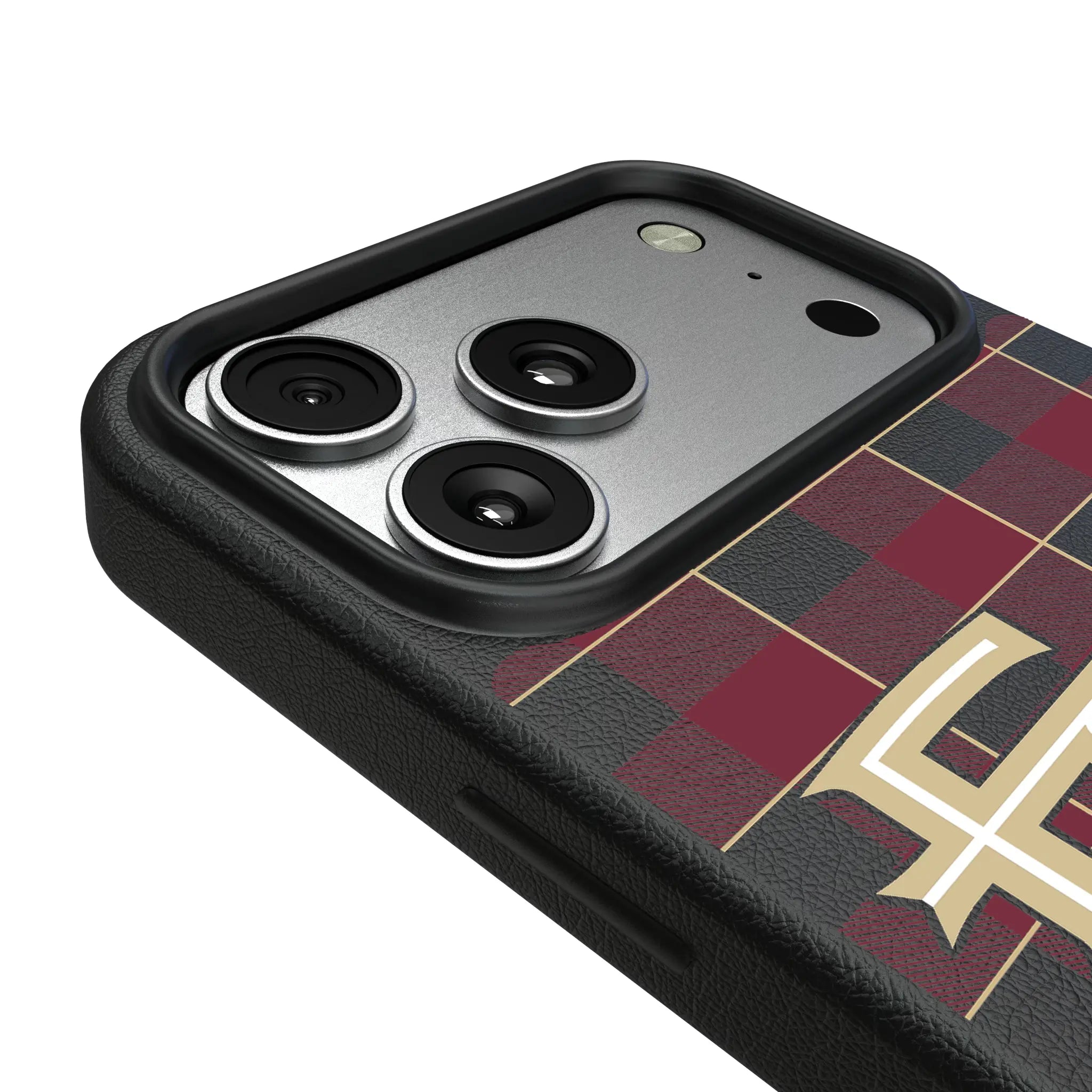 Florida State University Seminoles Athletic Wordmark Plaid iPhone MagSafe Compatible Phone Case for Apple iPhone - Detail#Device_iPhone 17 Pro Max