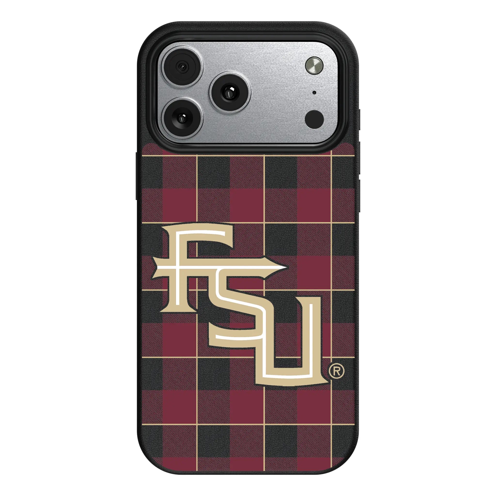 Florida State University Seminoles Athletic Wordmark Plaid iPhone MagSafe Compatible Phone Case for Apple iPhone#Device_iPhone 17 Pro Max