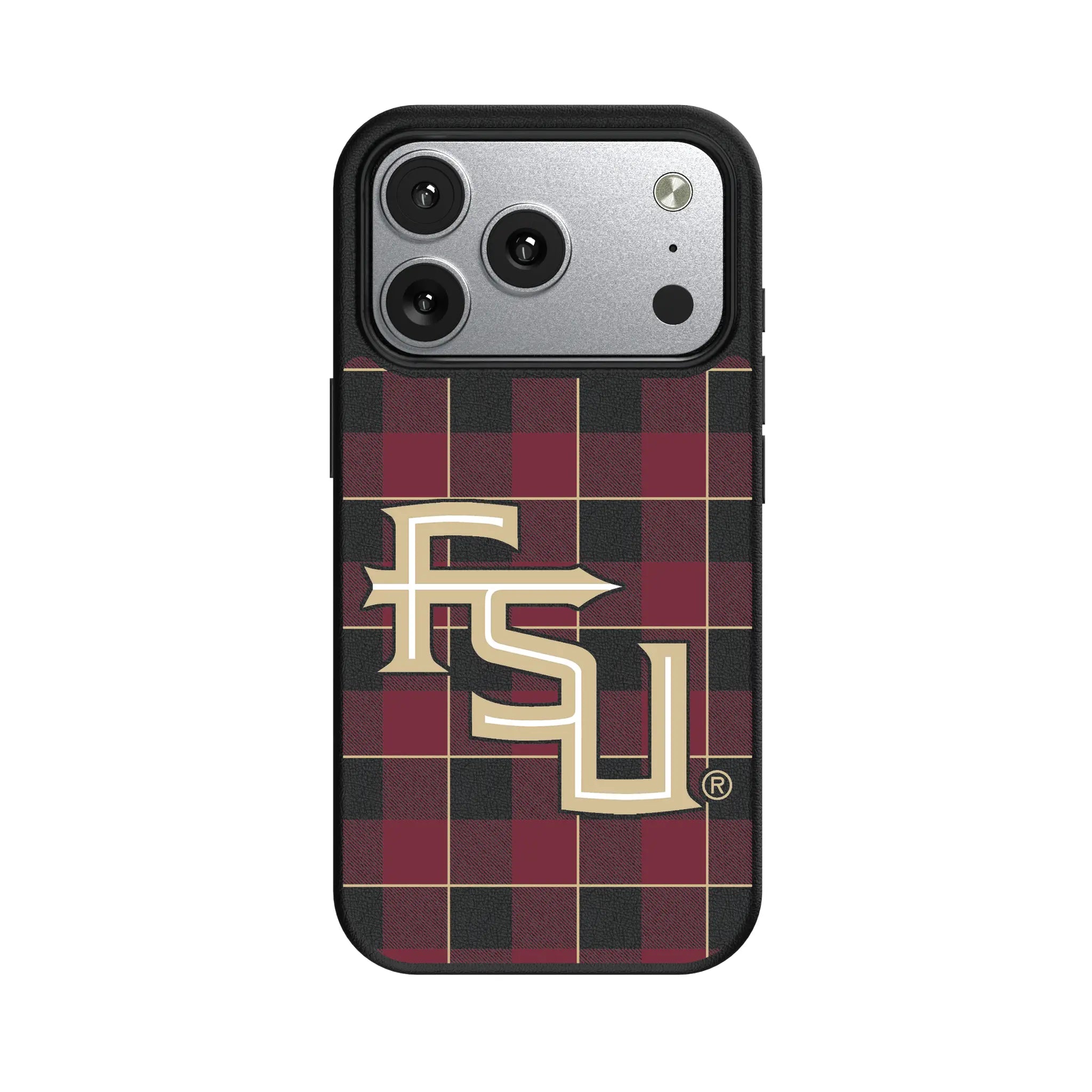 Florida State University Seminoles Athletic Wordmark Plaid iPhone MagSafe Compatible Phone Case for Apple iPhone#Device_iPhone 17 Pro