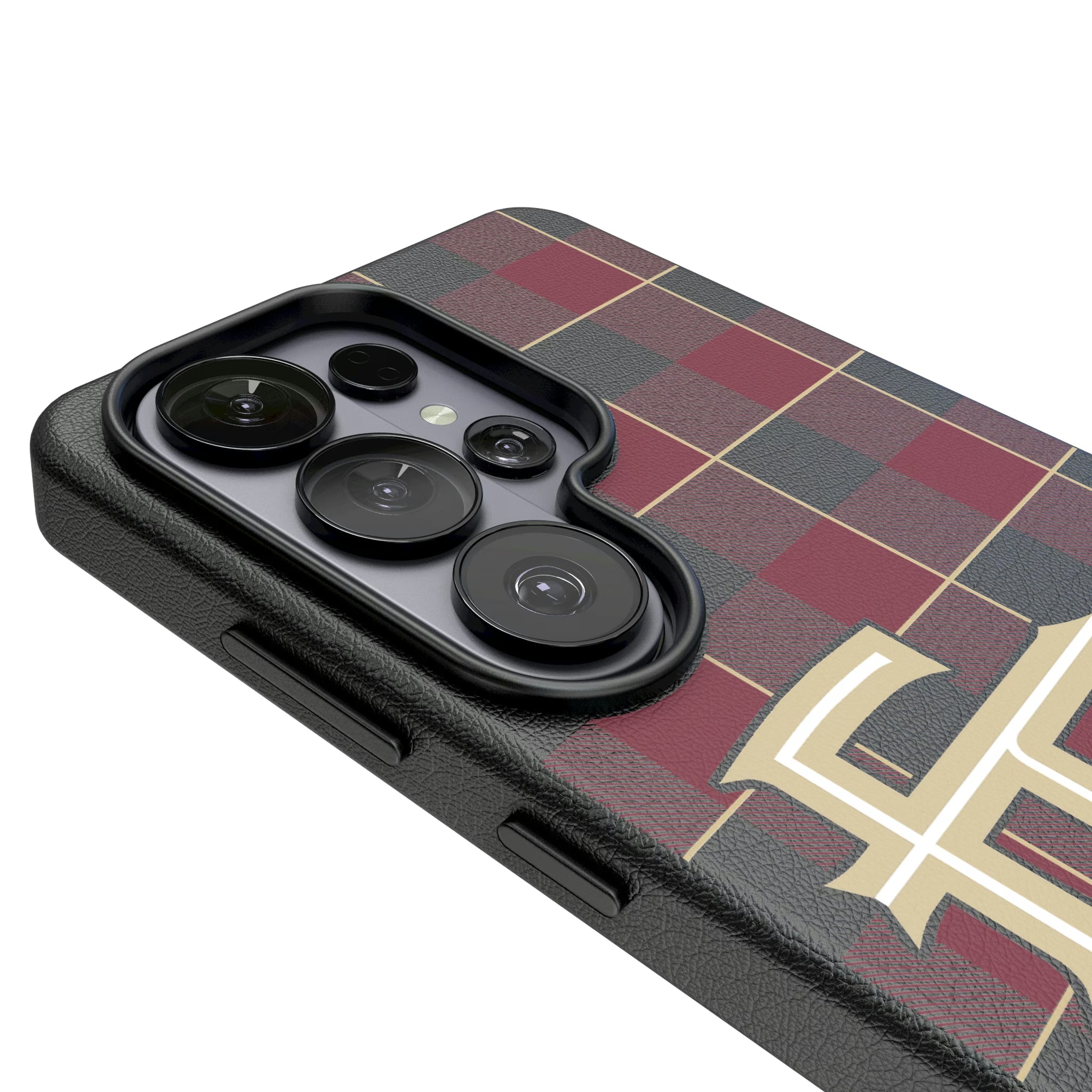 Florida State University Seminoles Athletic Wordmark Plaid Galaxy MagSafe Compatible Phone Case for Samsung Galaxy - Detail