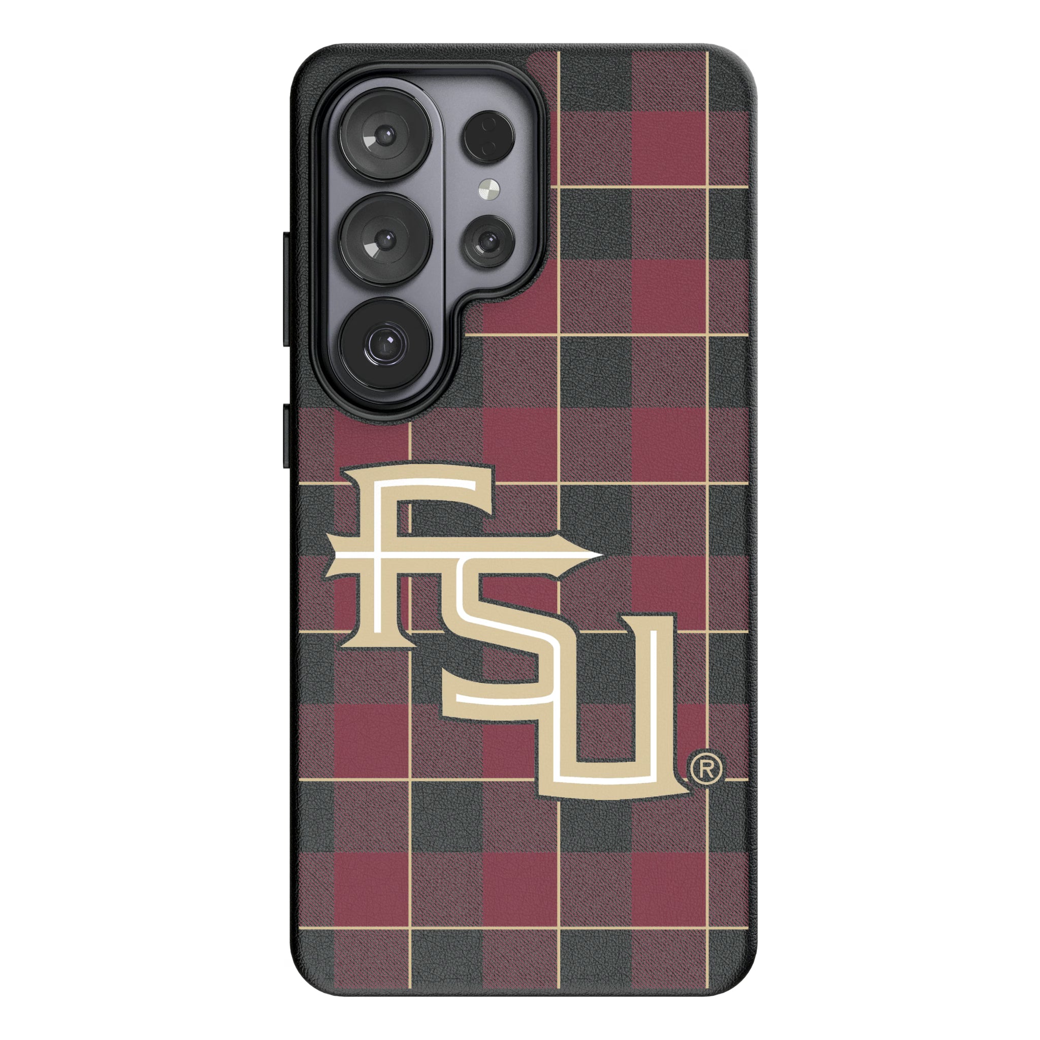 Florida State University Seminoles Athletic Wordmark Plaid Galaxy MagSafe Compatible Phone Case for Samsung Galaxy