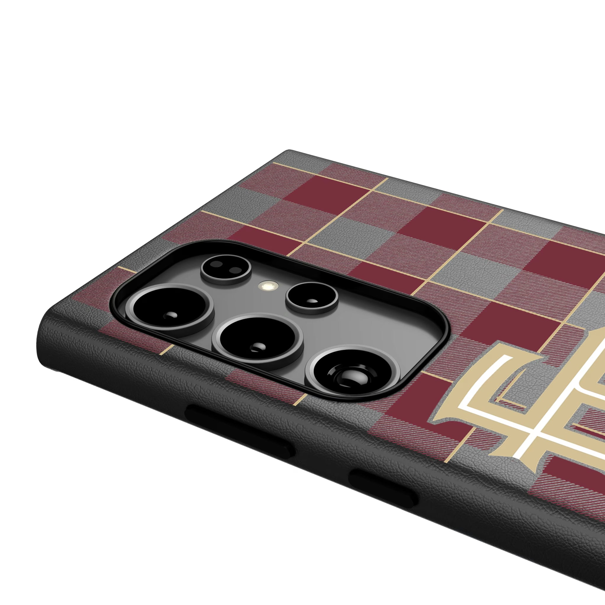 Florida State University Seminoles Athletic Wordmark Plaid Galaxy MagSafe Compatible Phone Case for Samsung Galaxy - Detail