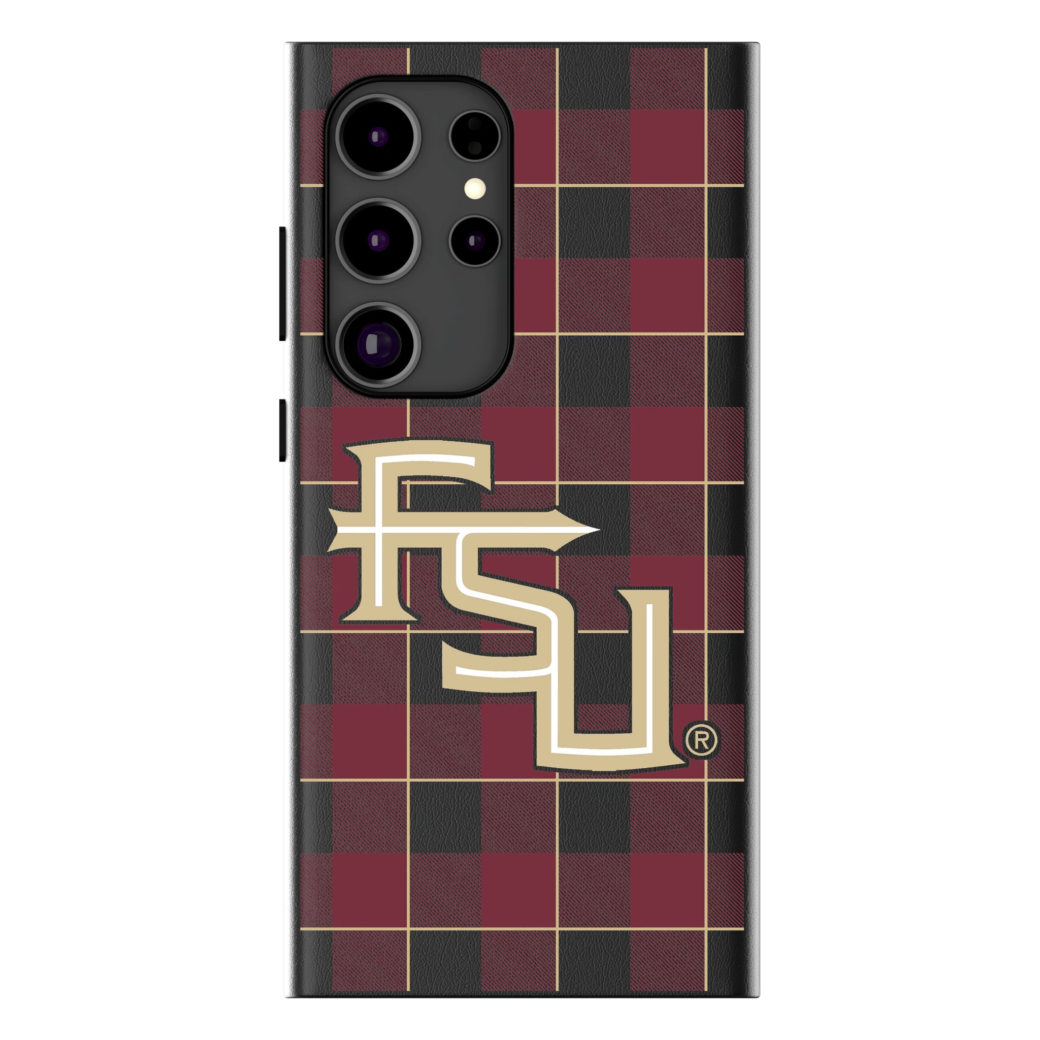 Florida State University Seminoles Athletic Wordmark Plaid Galaxy MagSafe Compatible Phone Case for Samsung Galaxy