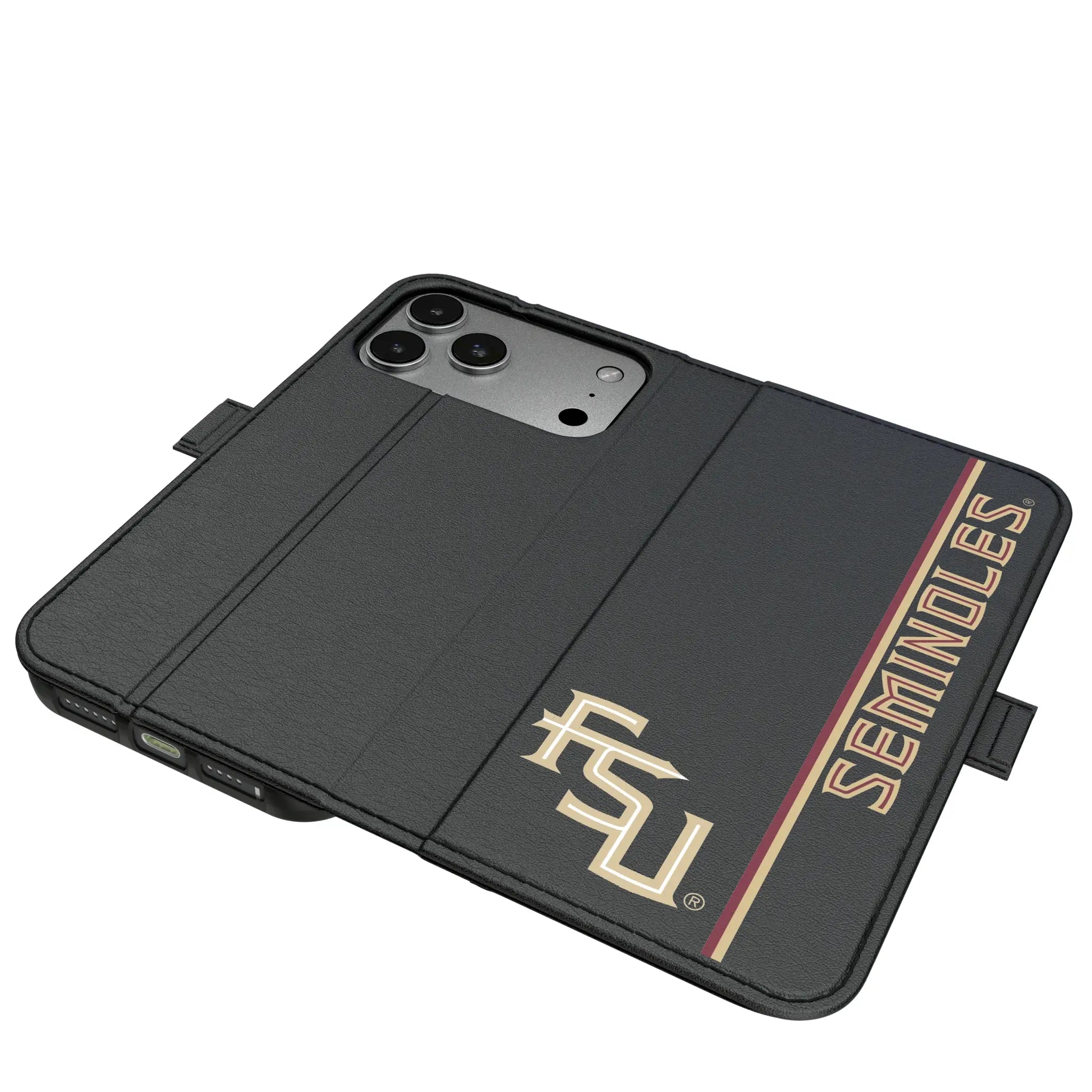 Florida State University Seminoles Athletic Wordmark Sidebar iPhone Folio Phone Case for Apple iPhone#Device_iPhone 17 Pro Max