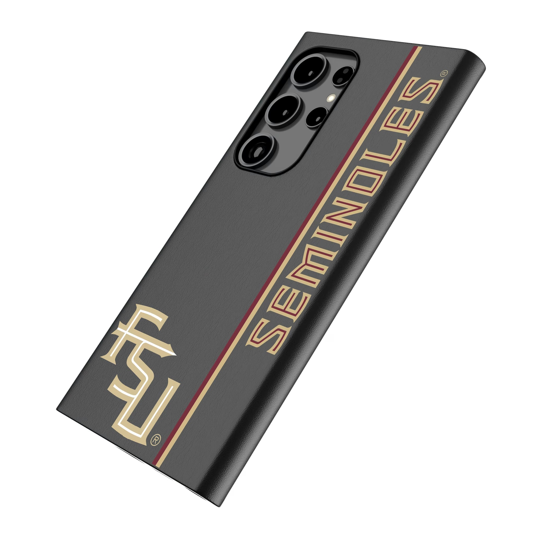 Florida State University Seminoles Athletic Wordmark Sidebar Galaxy MagSafe Compatible Phone Case for Samsung Galaxy - Isometric View