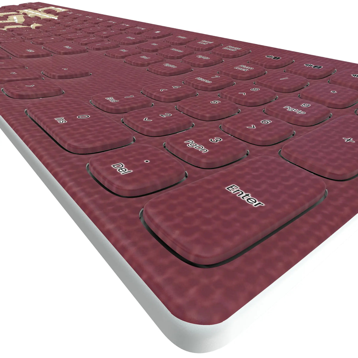 Florida State University Seminoles Athletic Wordmark Solid KKB605 Curved Wireless Keyboard - Detail