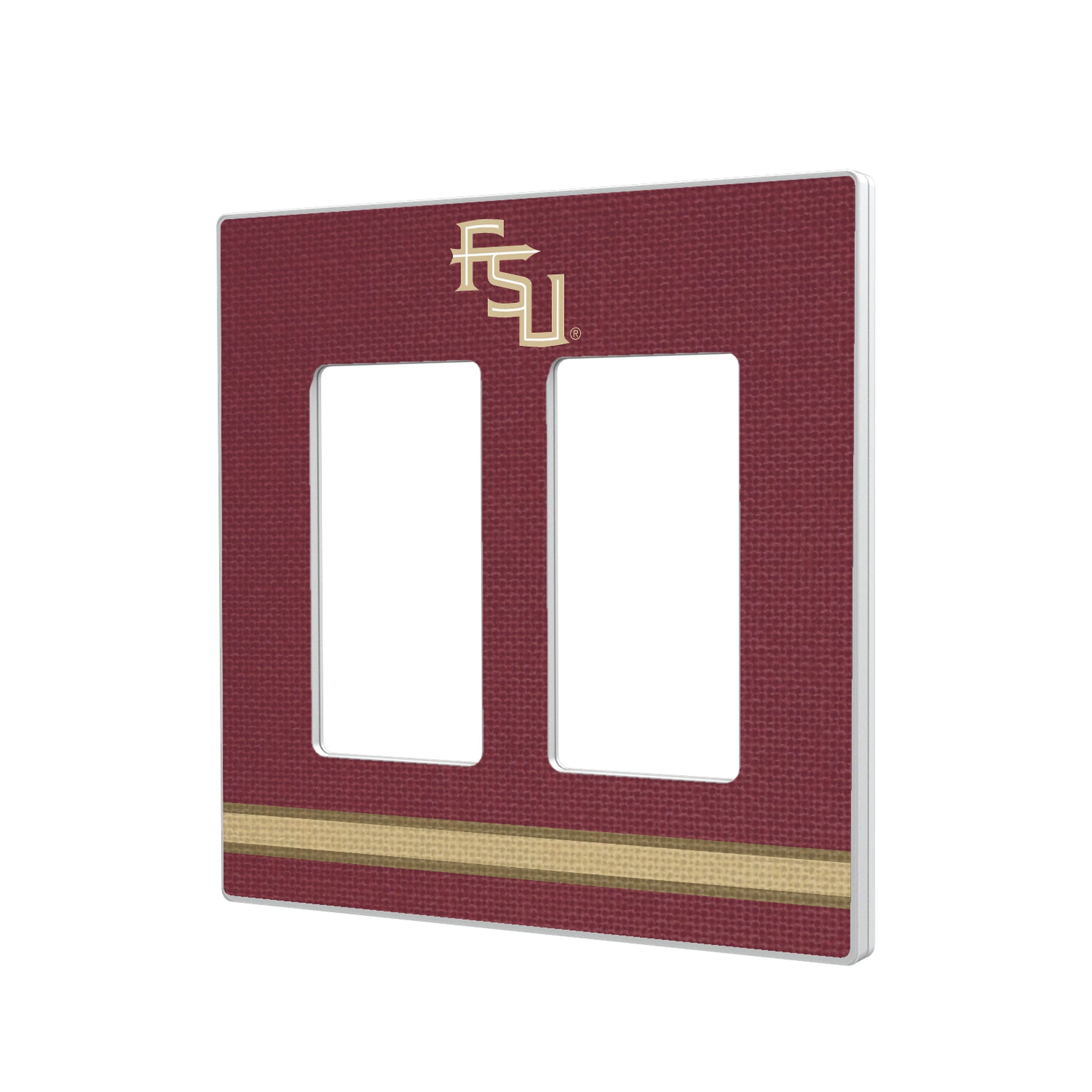 Florida State University Seminoles Athletic Wordmark Stripe Hidden-Screw Light Switch Plate#Style_Double Rocker