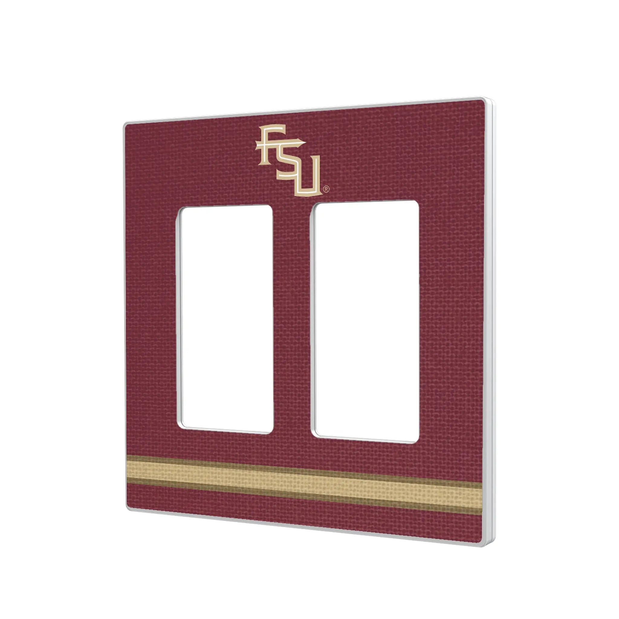 Florida State University Seminoles Athletic Wordmark Stripe Hidden-Screw Light Switch Plate#Style_Double Rocker
