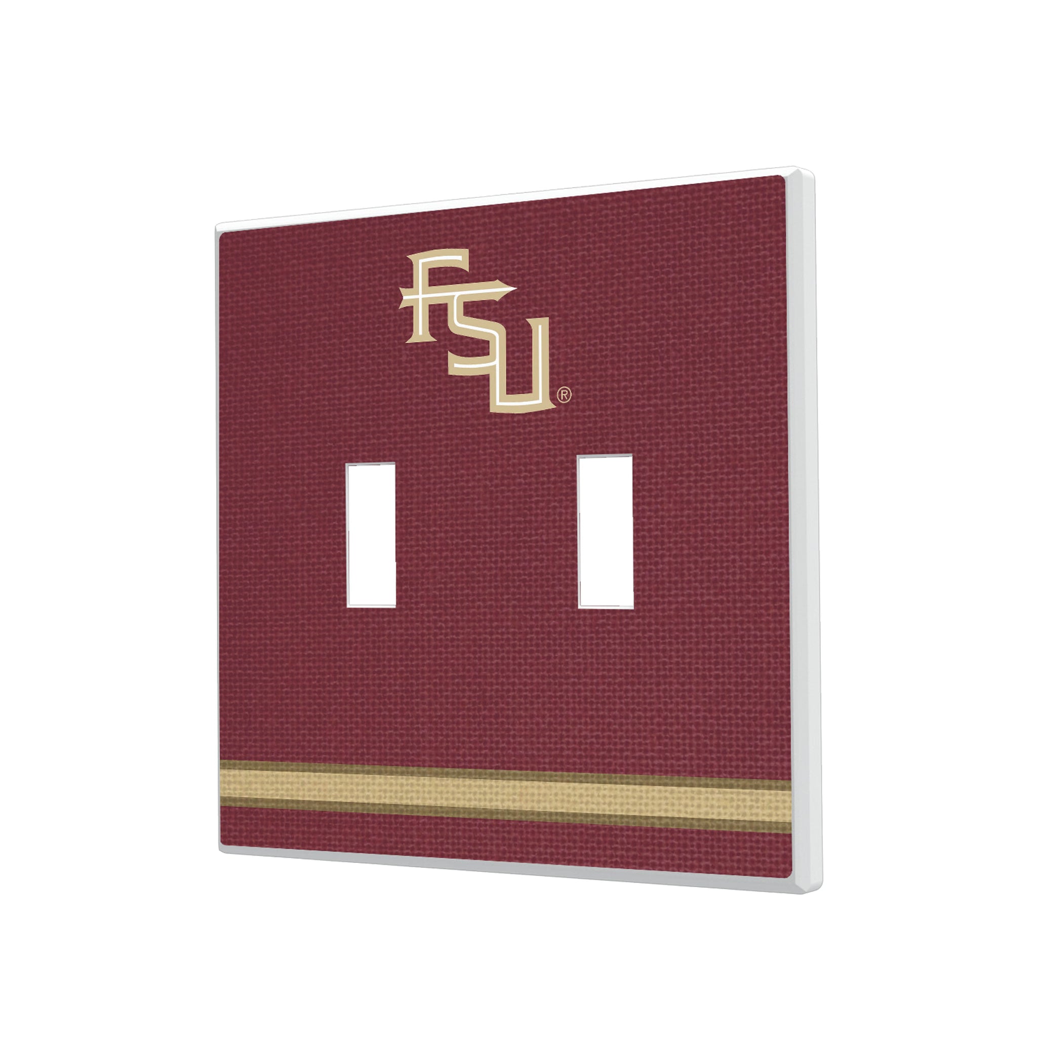 Florida State University Seminoles Athletic Wordmark Stripe Hidden-Screw Light Switch Plate#Style_Double Toggle