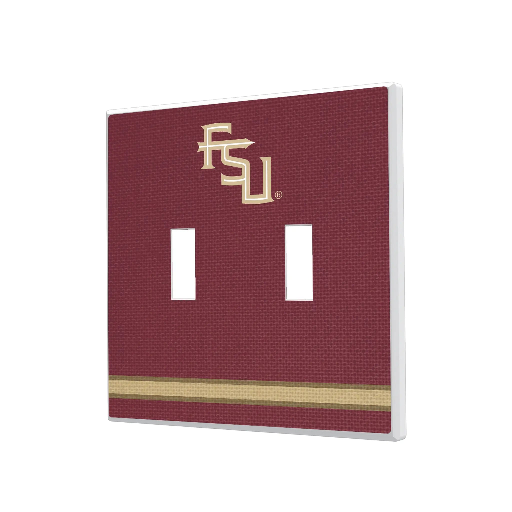 Florida State University Seminoles Athletic Wordmark Stripe Hidden-Screw Light Switch Plate#Style_Double Toggle