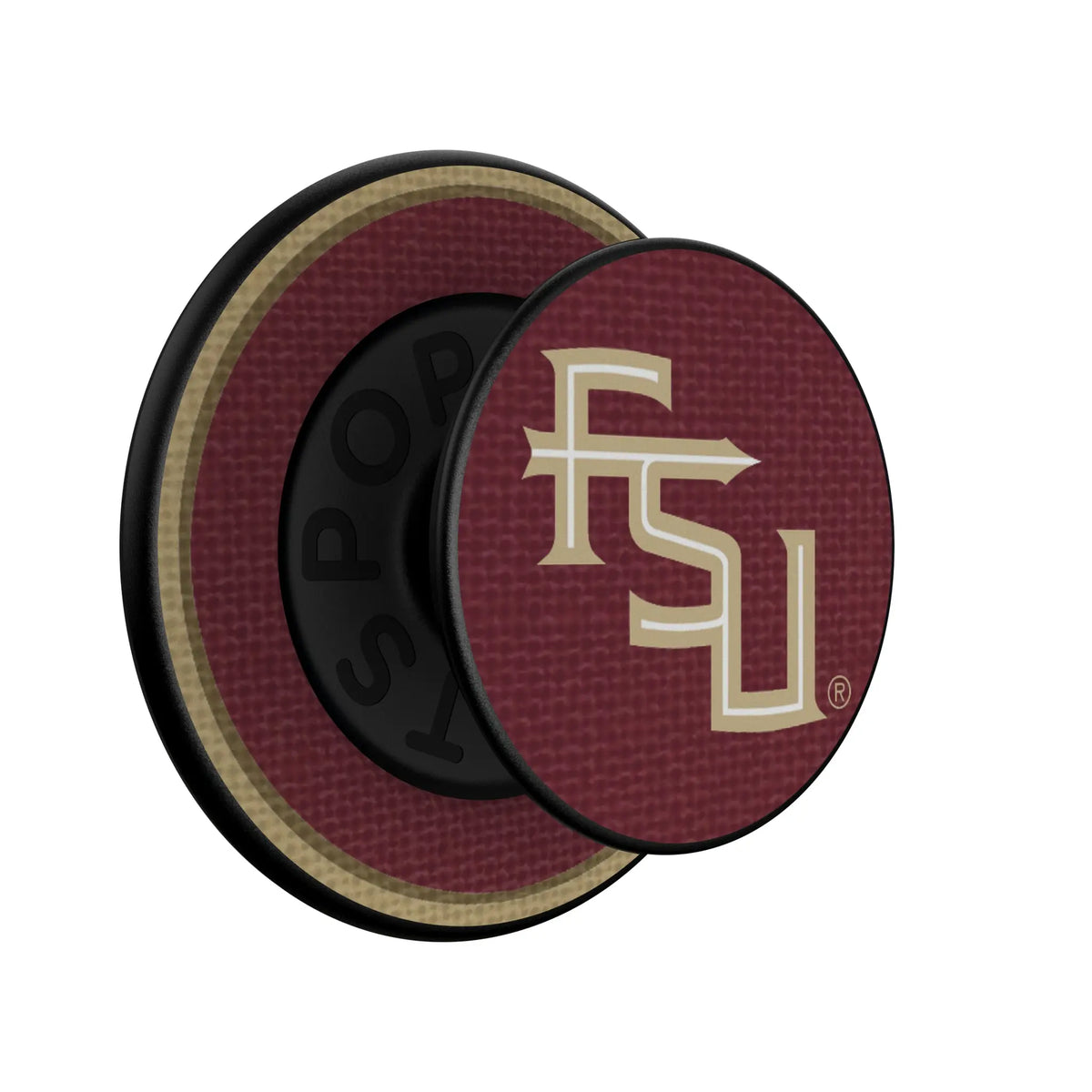 Florida State University Seminoles Athletic Wordmark Stripe Popsockets Round Magnetic - Isometric View