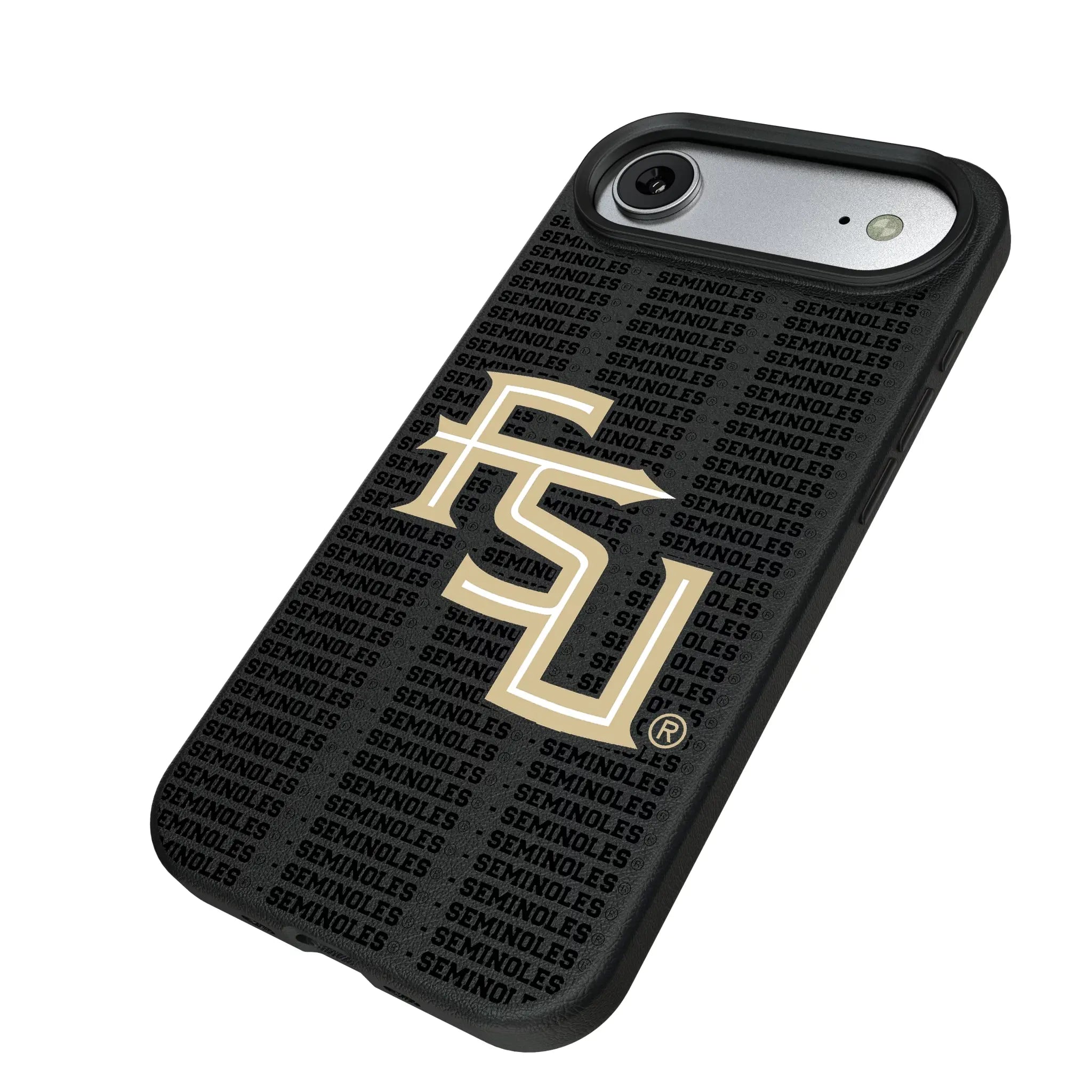 Florida State University Seminoles Athletic Wordmark Text Backdrop iPhone MagSafe Compatible Phone Case for Apple iPhone - Isometric View#Device_iPhone Air