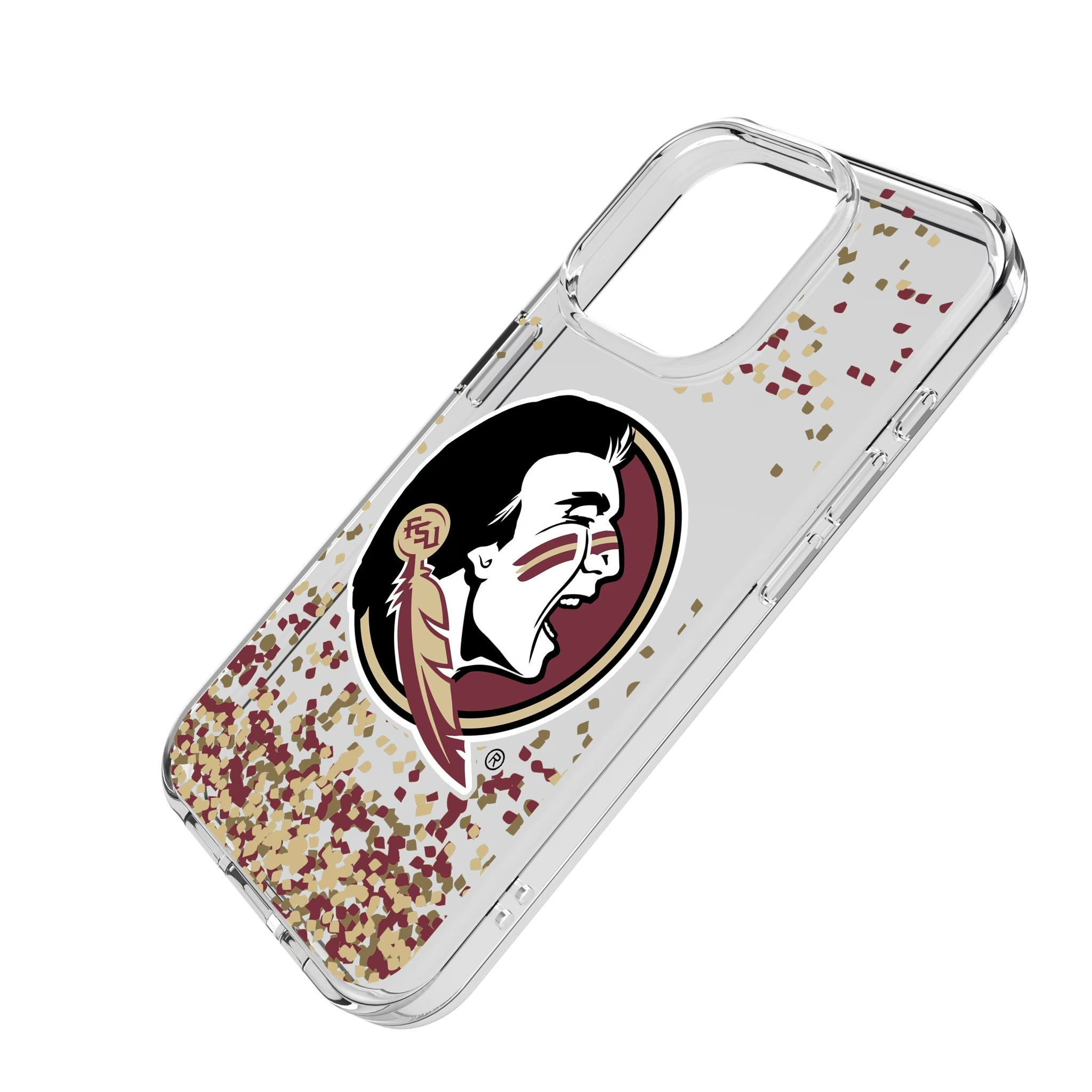 Florida State University Seminoles Confetti iPhone Clear Phone Case for Apple iPhone - Isometric View