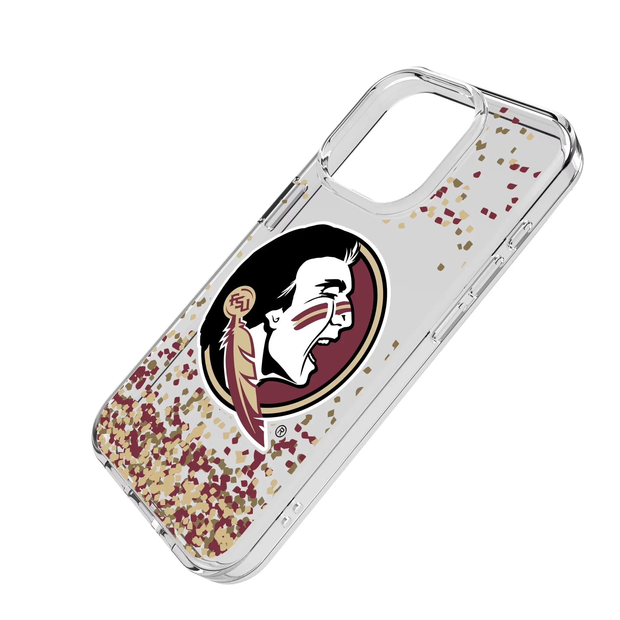 Florida State University Seminoles Confetti iPhone Clear Phone Case for Apple iPhone - Isometric View