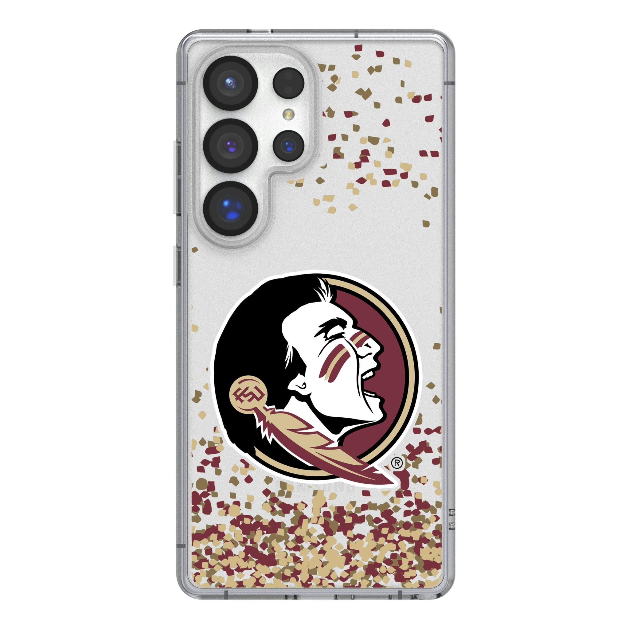 Florida State University Seminoles Confetti Galaxy Clear Phone Case for Samsung Galaxy