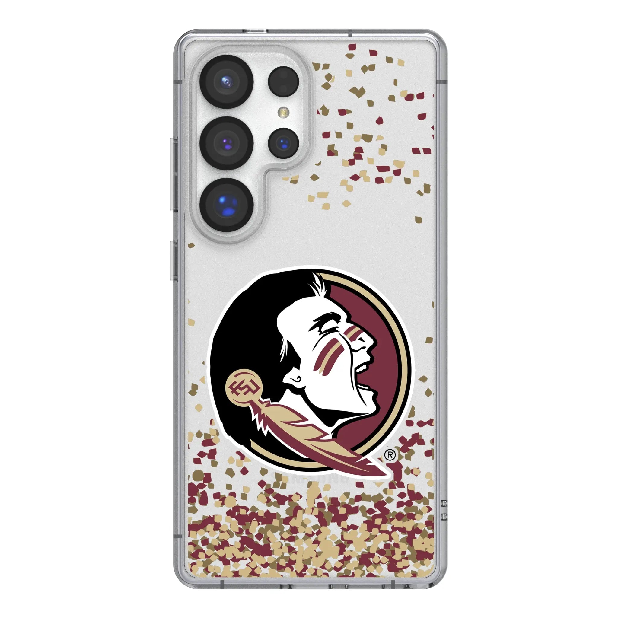 Florida State University Seminoles Confetti Galaxy Clear Phone Case for Samsung Galaxy#Device_Galaxy S25 Ultra