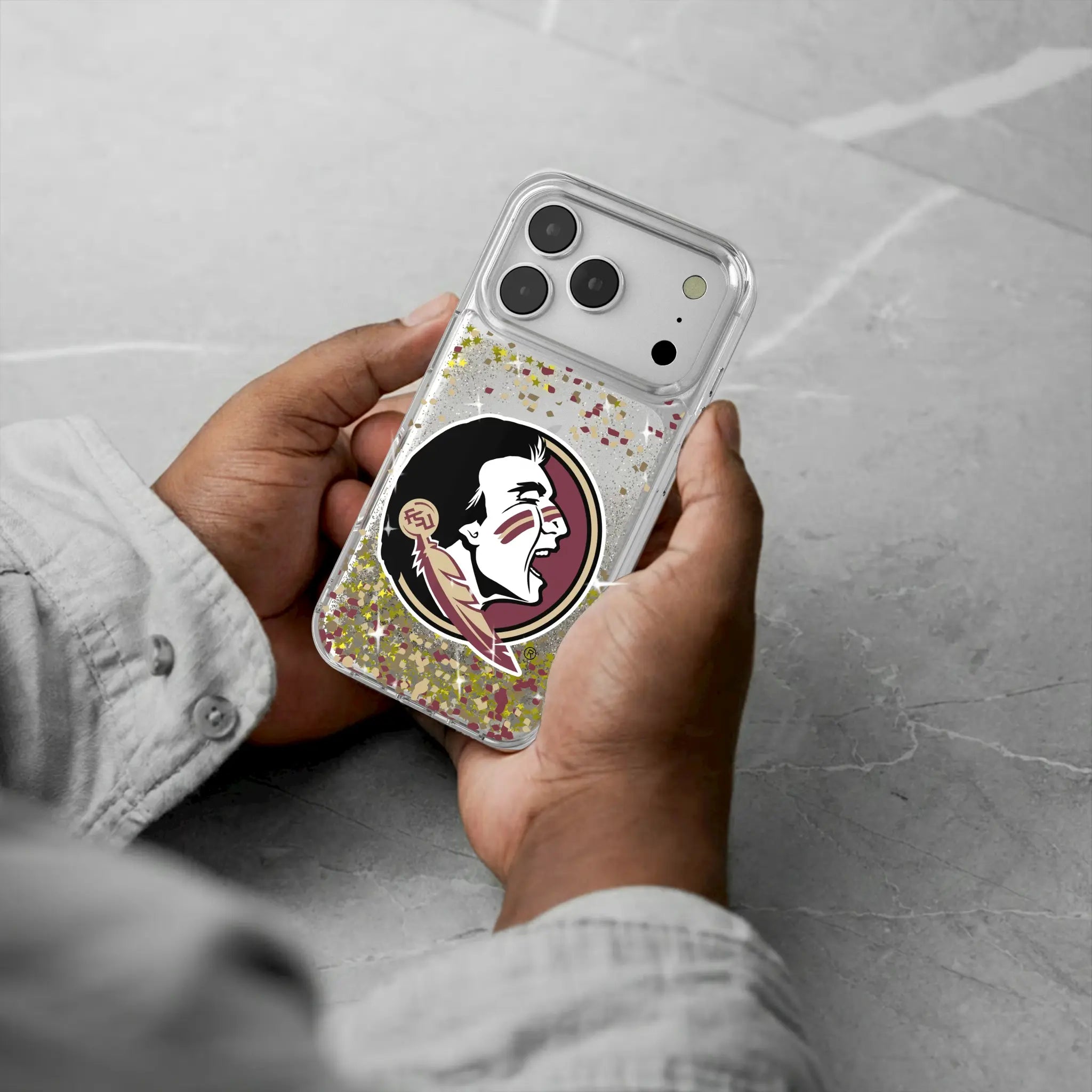 Florida State University Seminoles Confetti iPhone Glitter Phone Case for Apple iPhone - Lifestyle