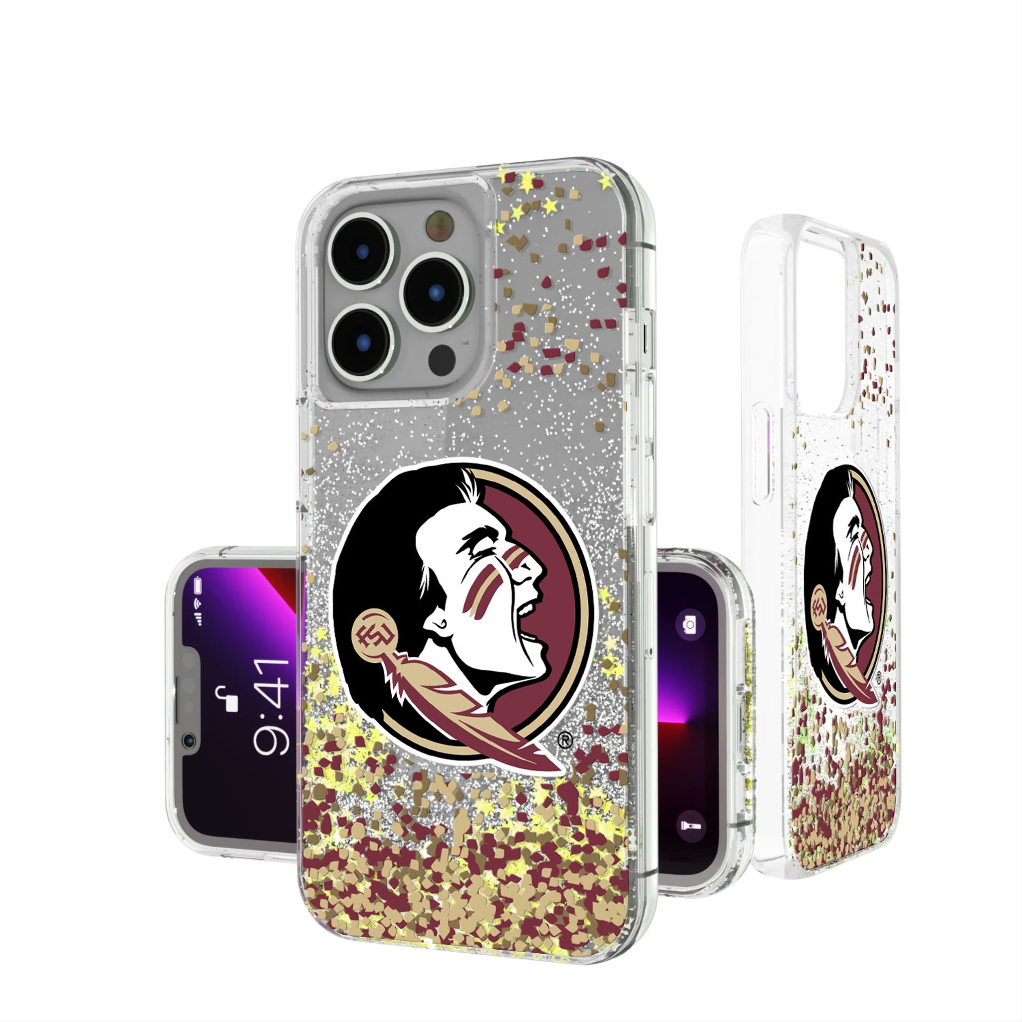 Florida State University Seminoles Confetti iPhone Glitter Phone Case for Apple iPhone
