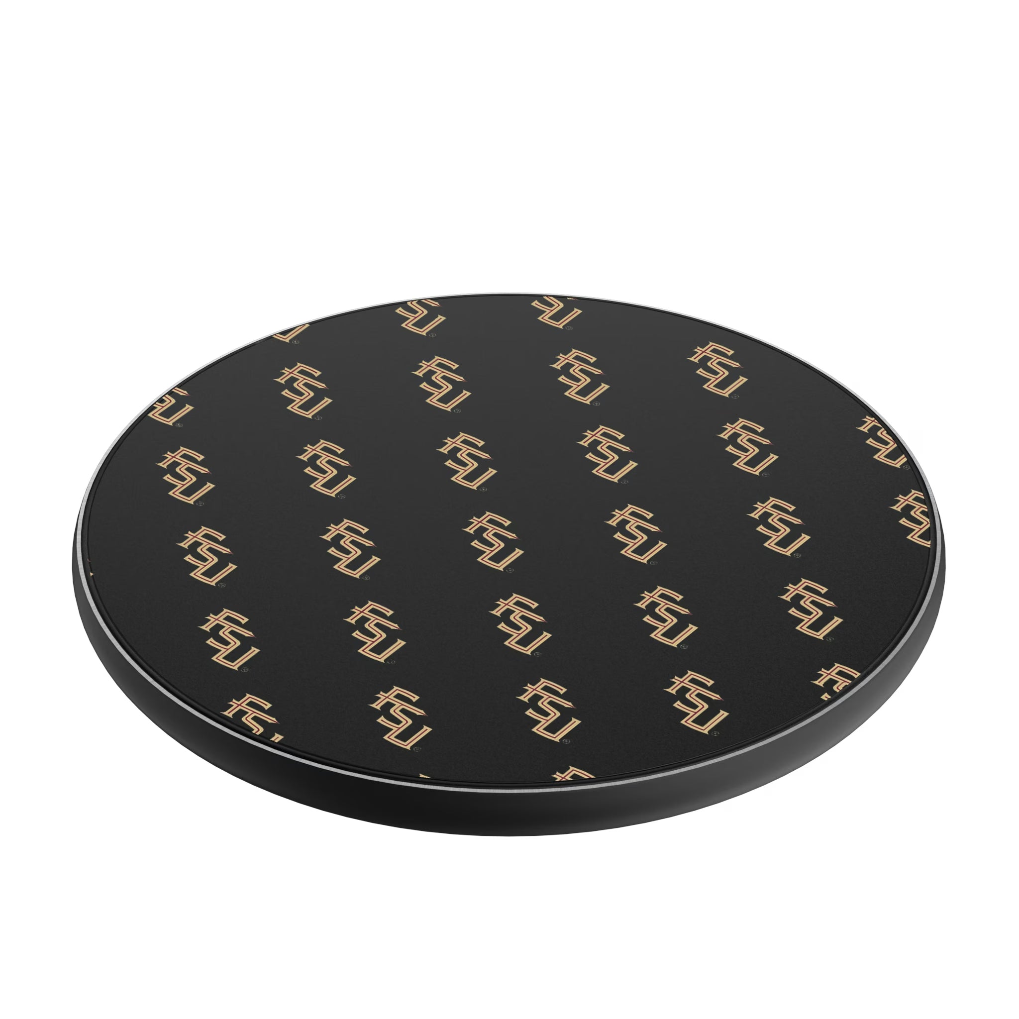 Florida State University Seminoles Fashion Pattern 15-Watt Wireless Charger - Isometric View