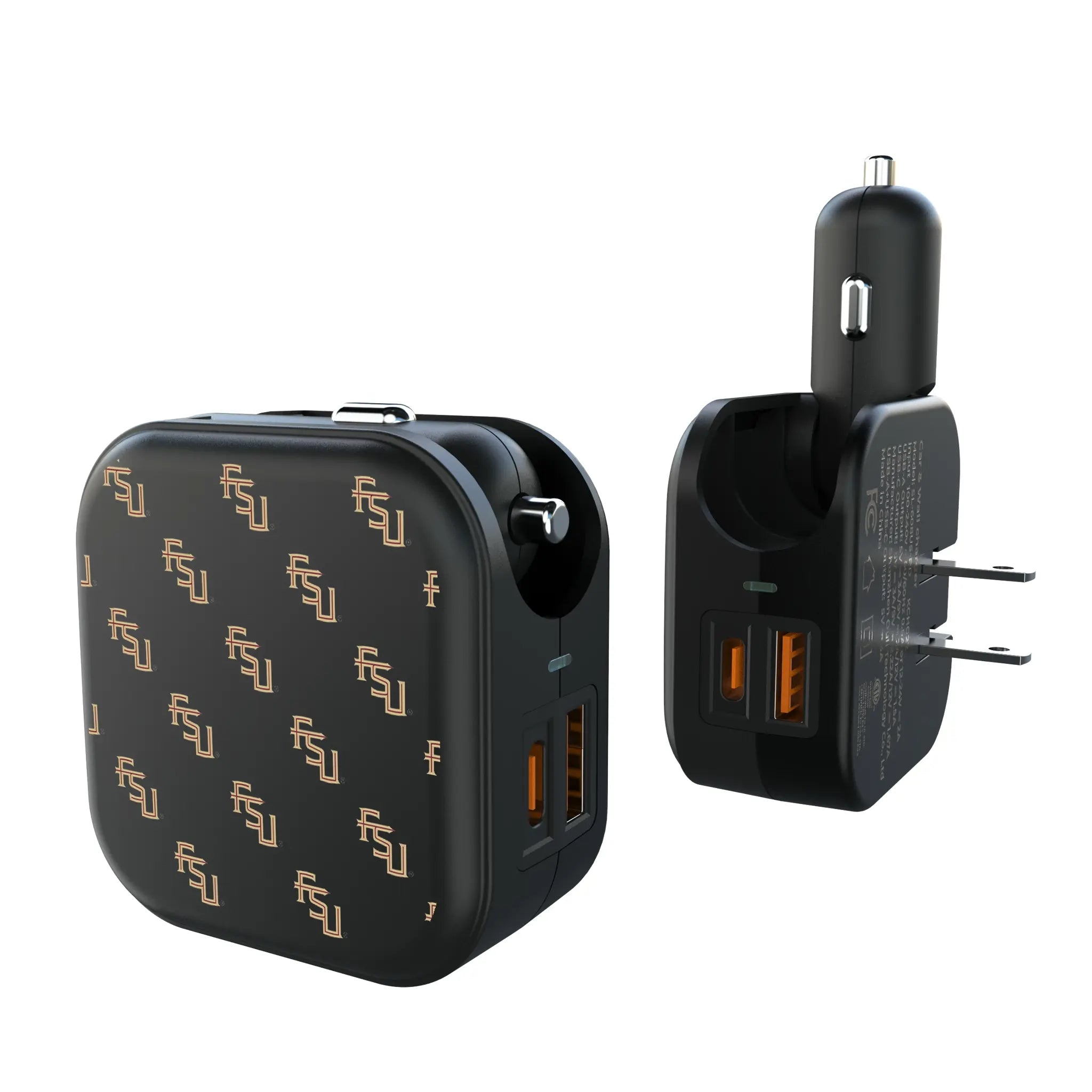 Florida State University Seminoles Fashion Pattern 2 in 1 USB A/C Charger