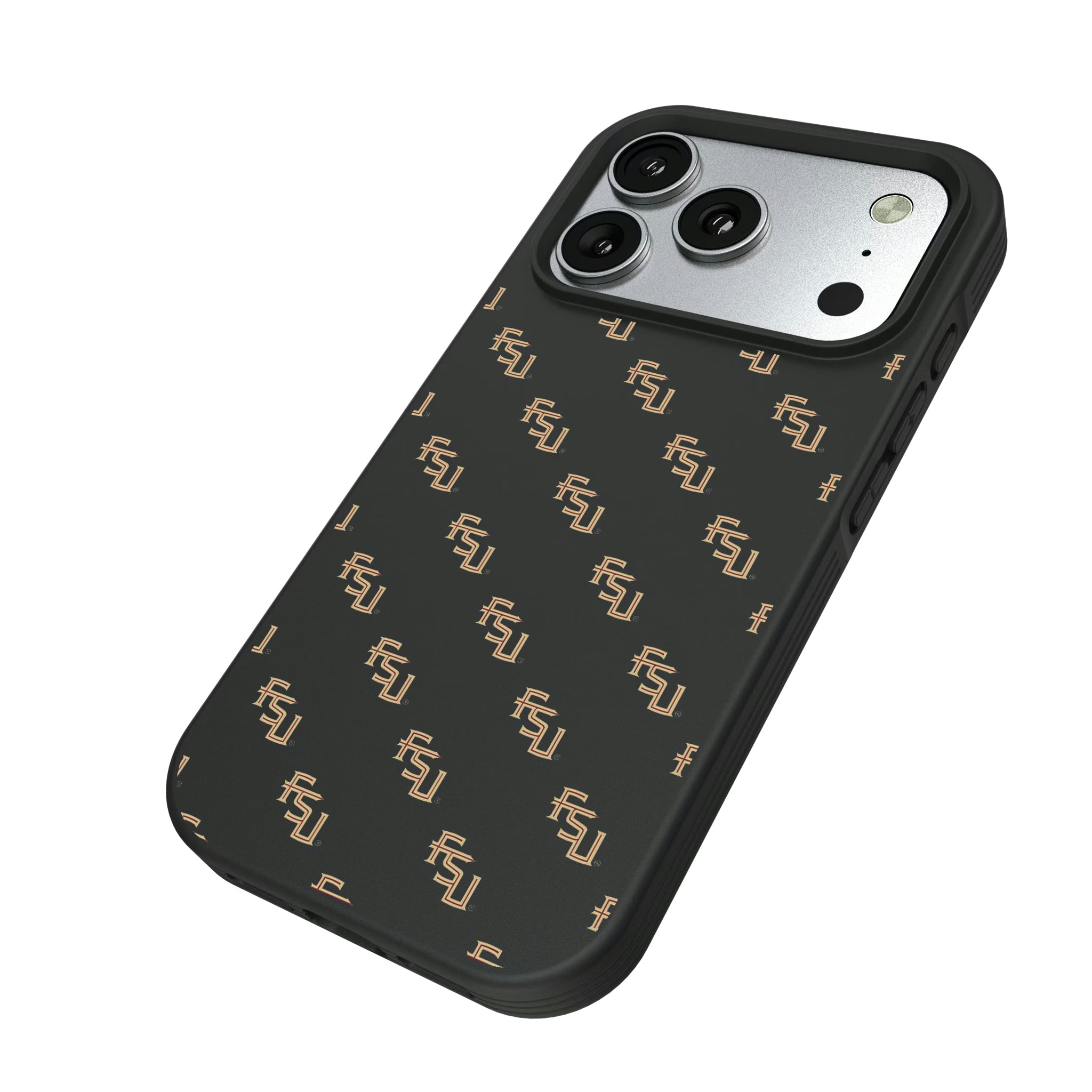 Florida State University Seminoles Fashion Pattern iPhone Bump Phone Case for Apple iPhone - Isometric View#Device_iPhone 17 Pro