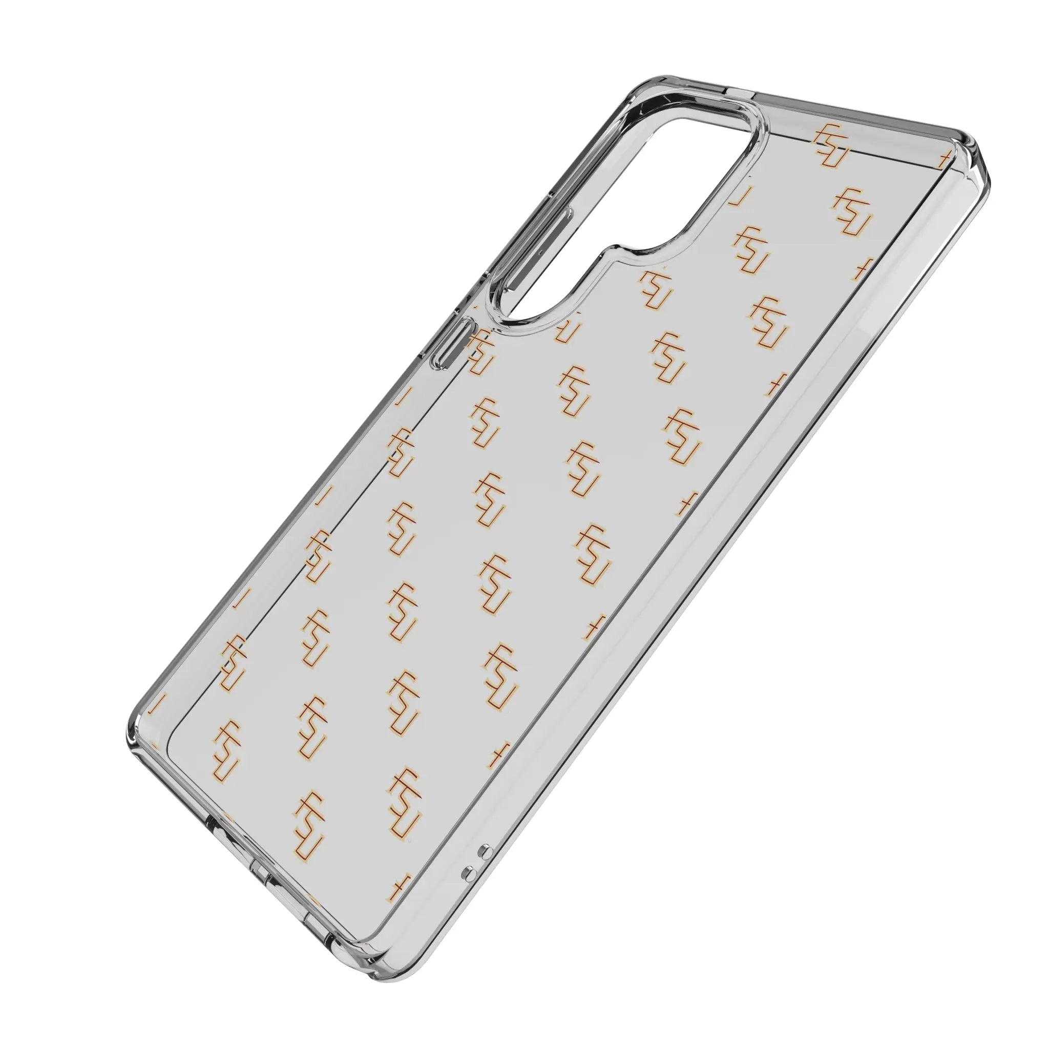 Florida State University Seminoles Fashion Pattern Galaxy Clear Phone Case for Samsung Galaxy - Isometric View#Device_Galaxy S25 Ultra