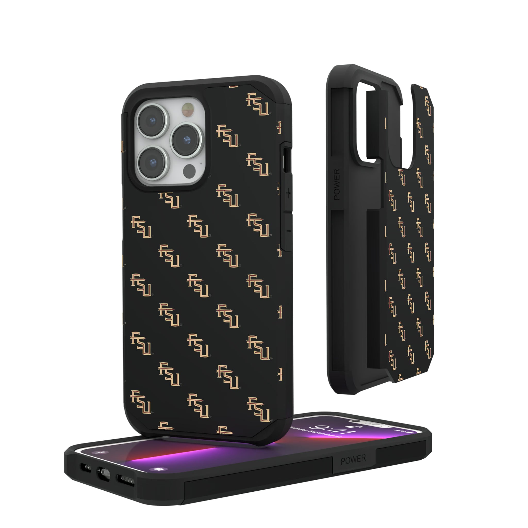 Florida State University Seminoles Fashion Pattern iPhone Rugged Phone Case for Apple iPhone#Device_iPhone 13 Pro