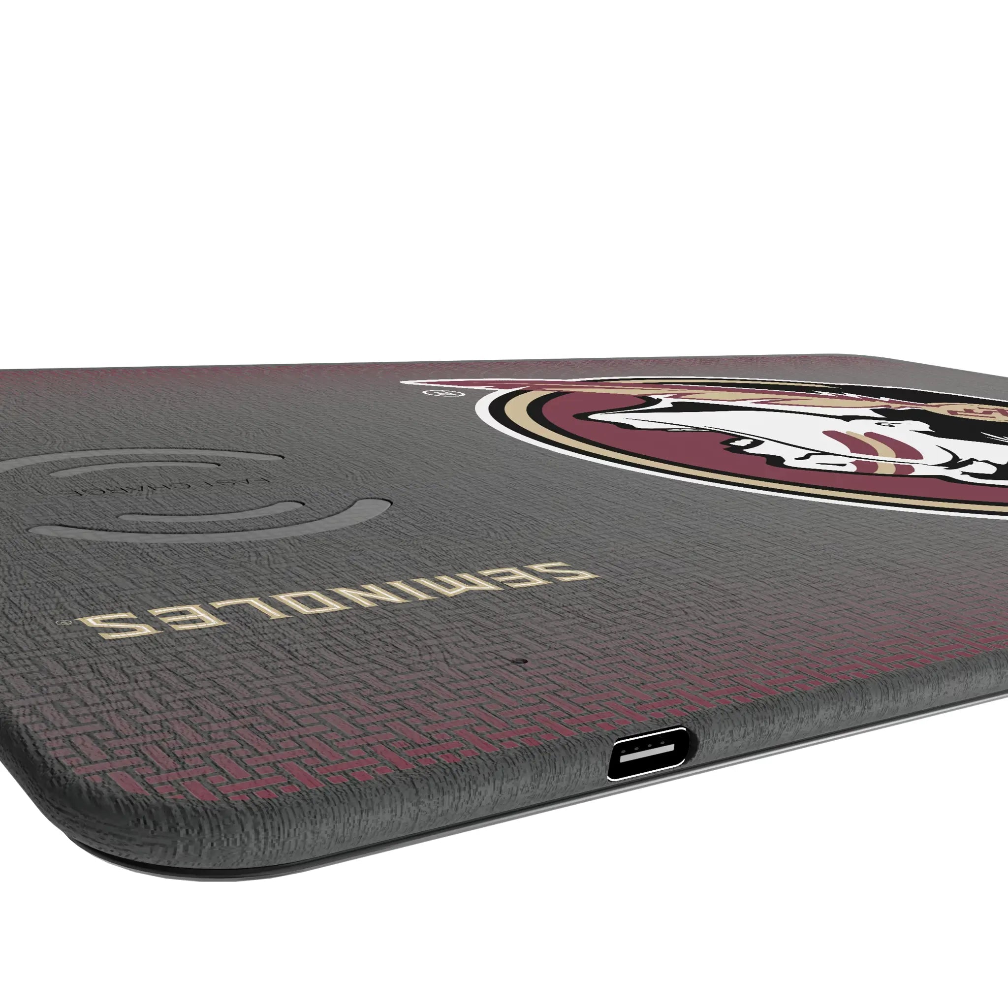 Florida State University Seminoles Linen 15-Watt Wireless Charger and Mouse Pad