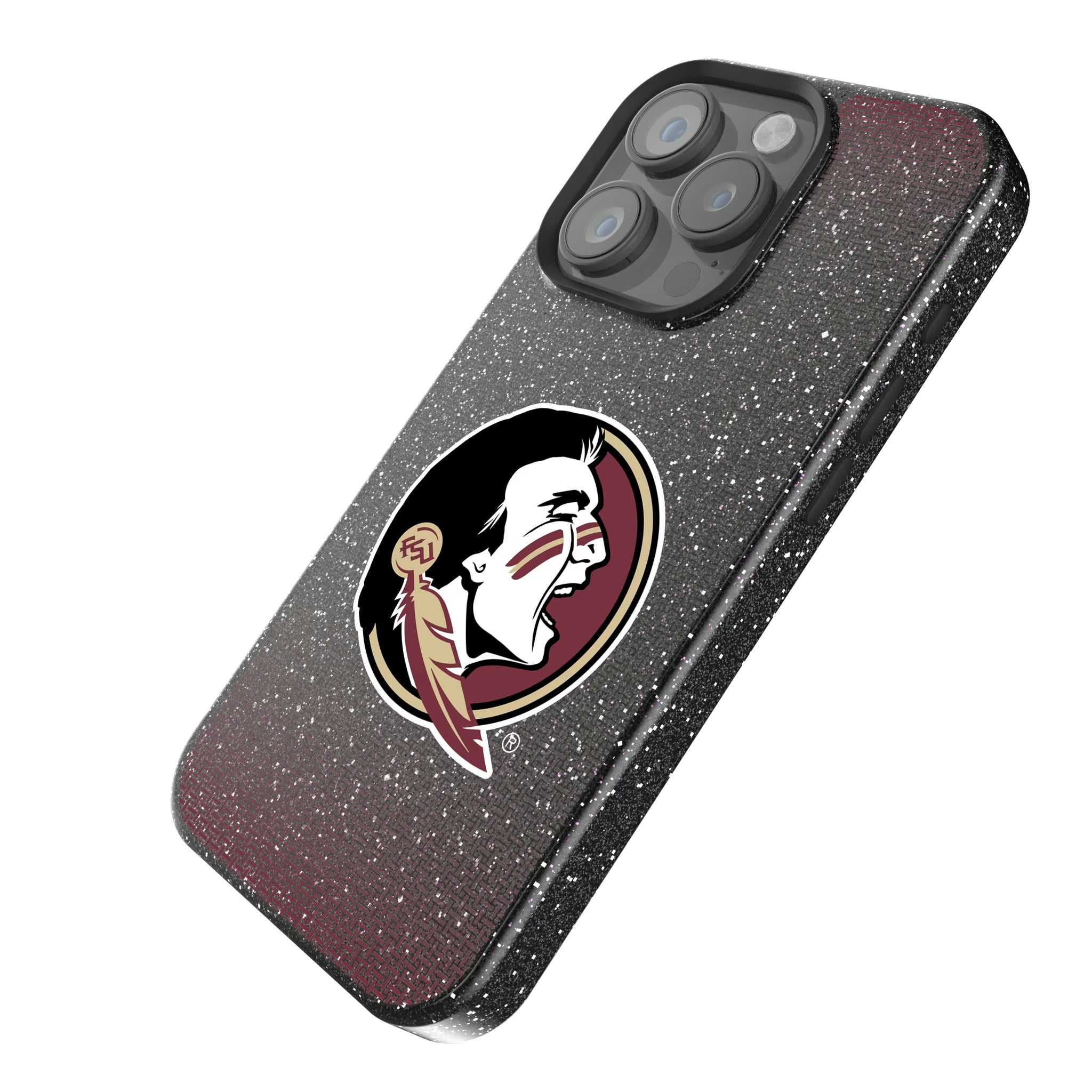 Florida State University Seminoles Linen iPhone Bling Phone Case for Apple iPhone - Isometric View
