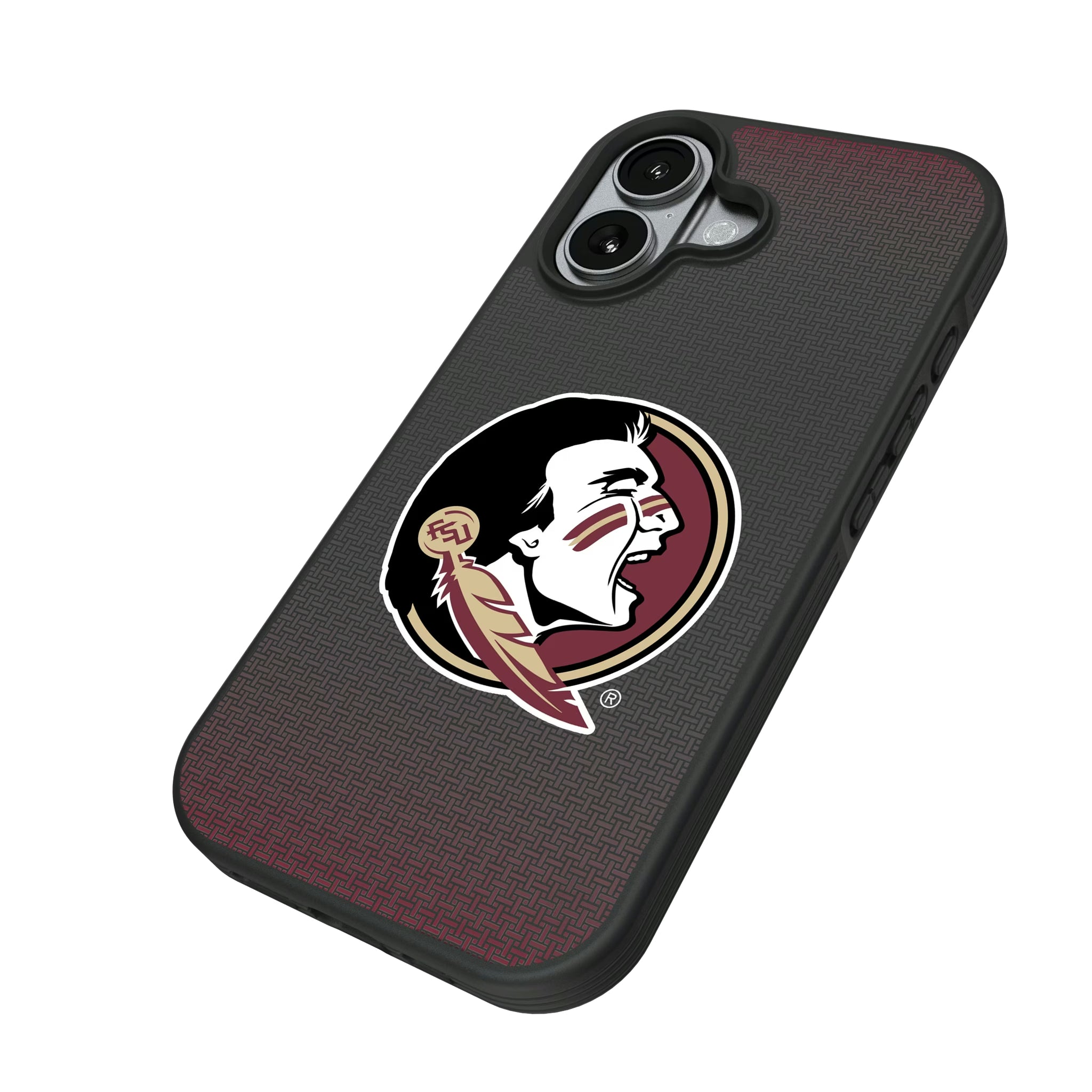 Florida State University Seminoles Linen iPhone Bump Phone Case for Apple iPhone - Isometric View#Device_iPhone 17