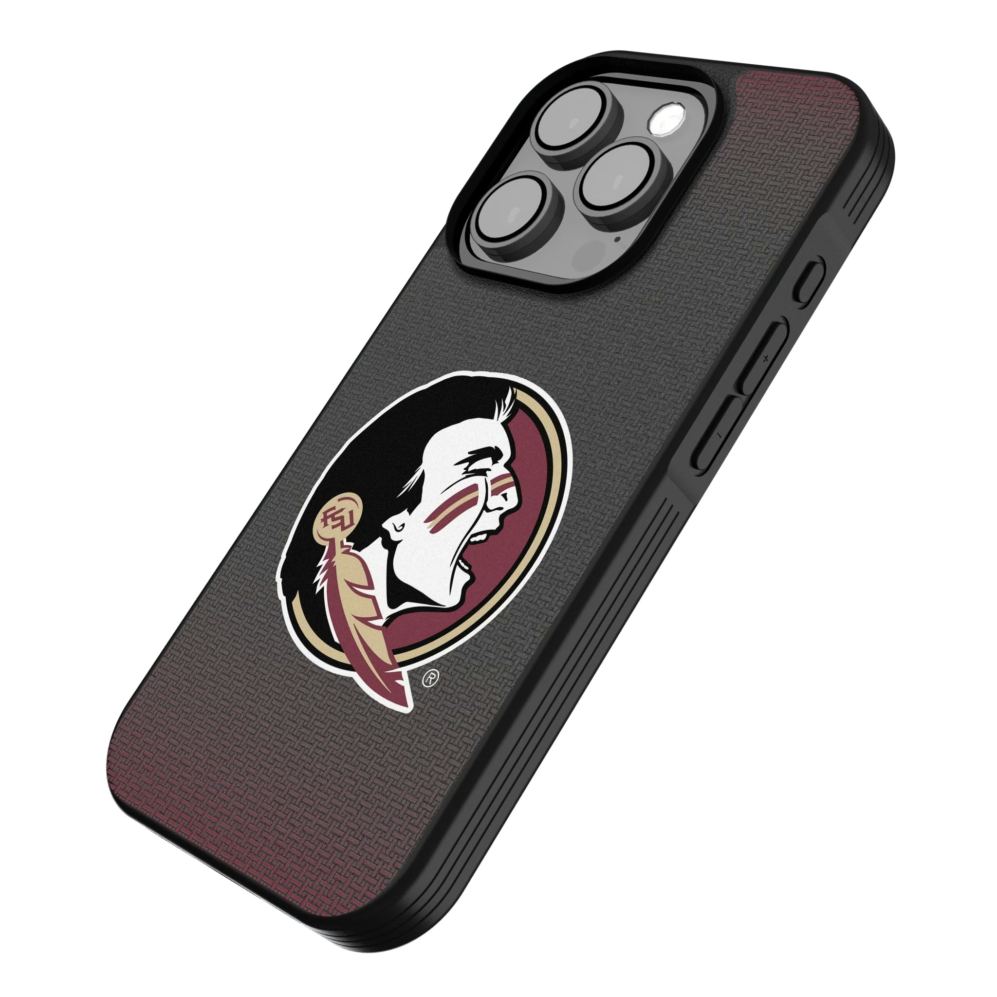 Florida State University Seminoles Linen iPhone Bump Phone Case for Apple iPhone - Isometric View