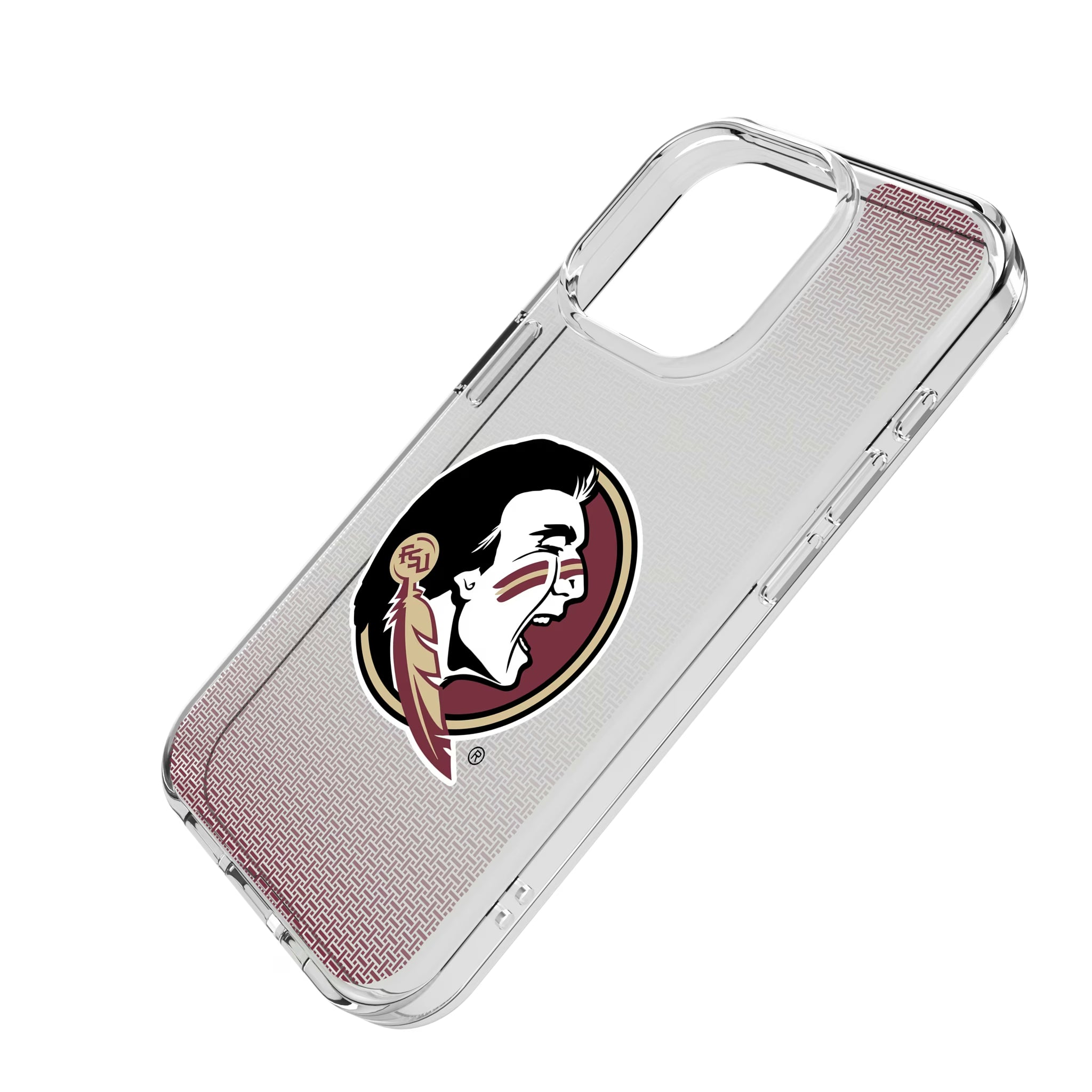 Florida State University Seminoles Linen iPhone Clear Phone Case for Apple iPhone - Isometric View