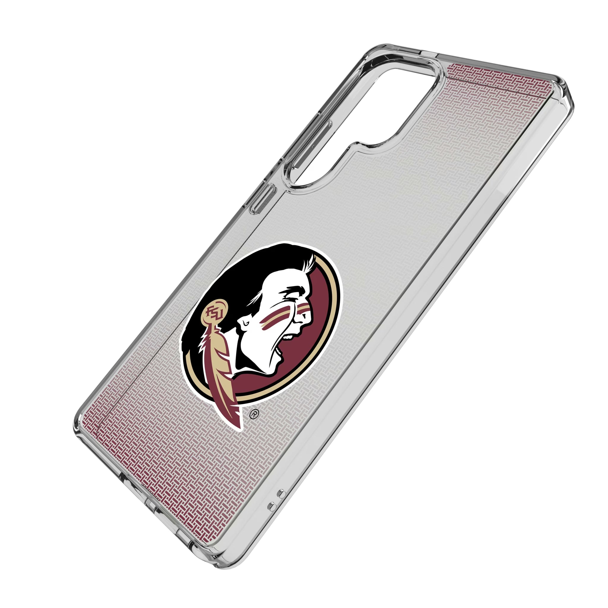Florida State University Seminoles Linen Galaxy Clear Phone Case for Samsung Galaxy - Isometric View