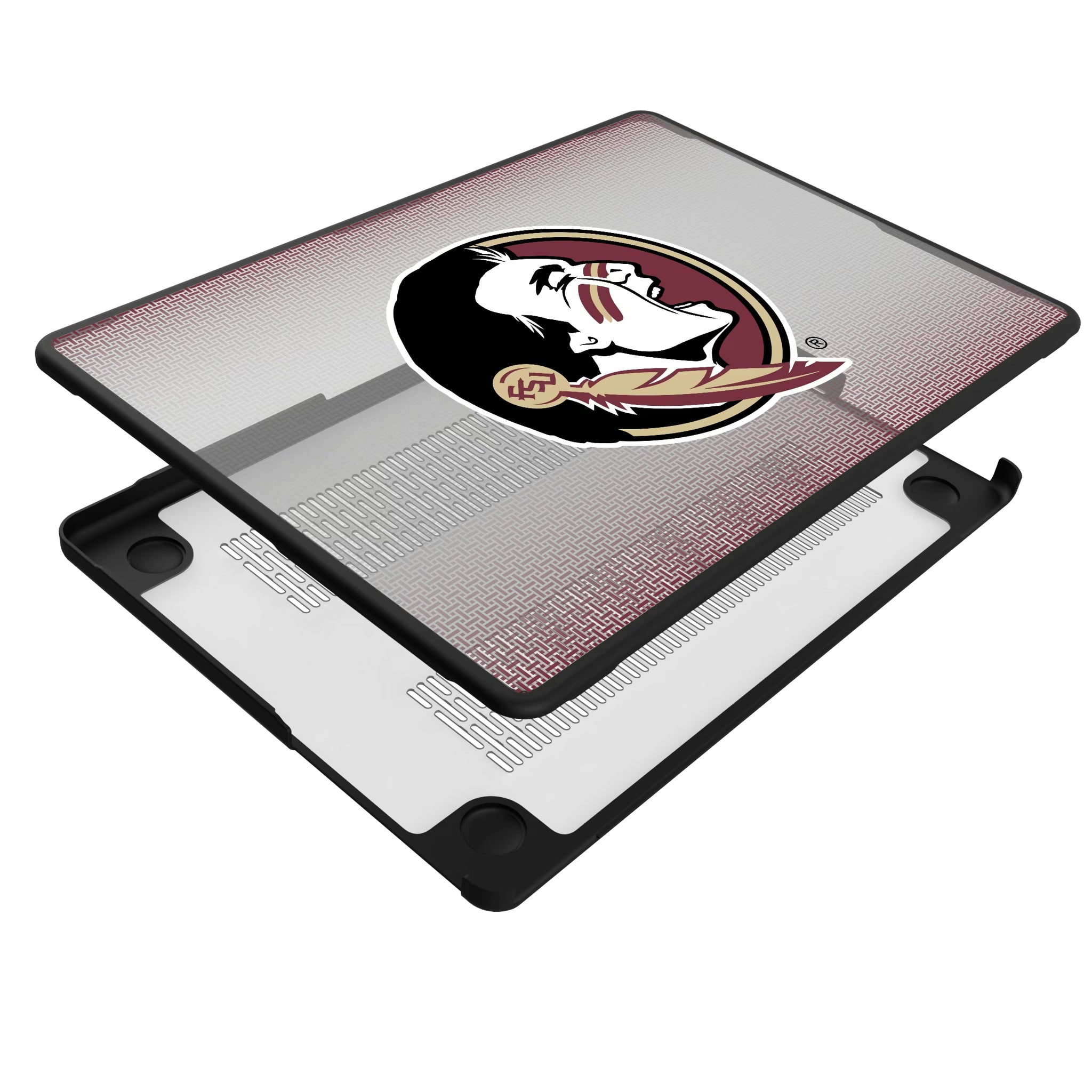 Florida State University Seminoles Linen MacBook Laptop Case for Apple MacBook - Isometric View#Device_MacBook Pro (14-inch, 2021) / MacBook Pro (14-inch, 2023) / MacBook Pro (14-inch, 2024)