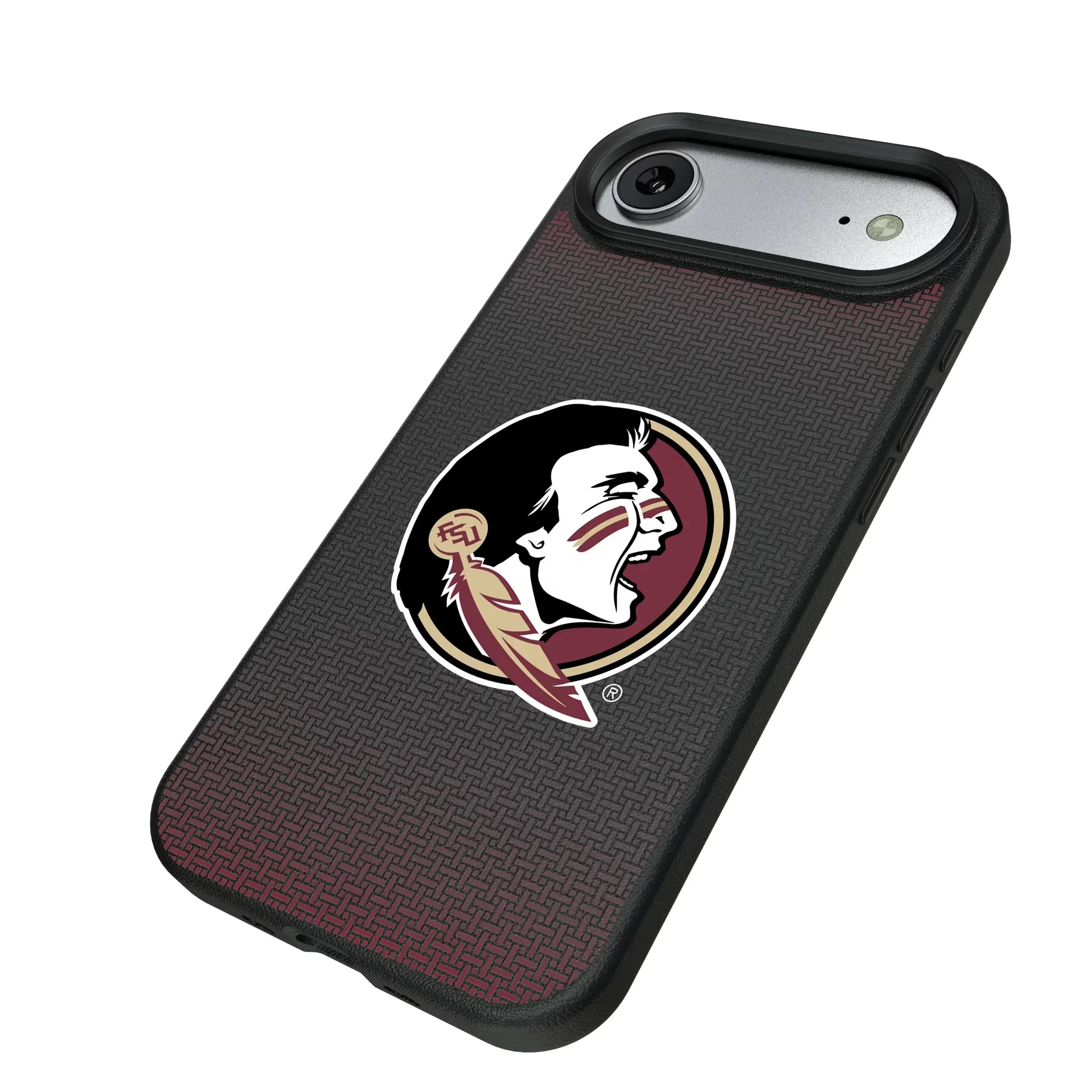 Florida State University Seminoles Linen iPhone MagSafe Compatible Phone Case for Apple iPhone - Isometric View#Device_iPhone Air