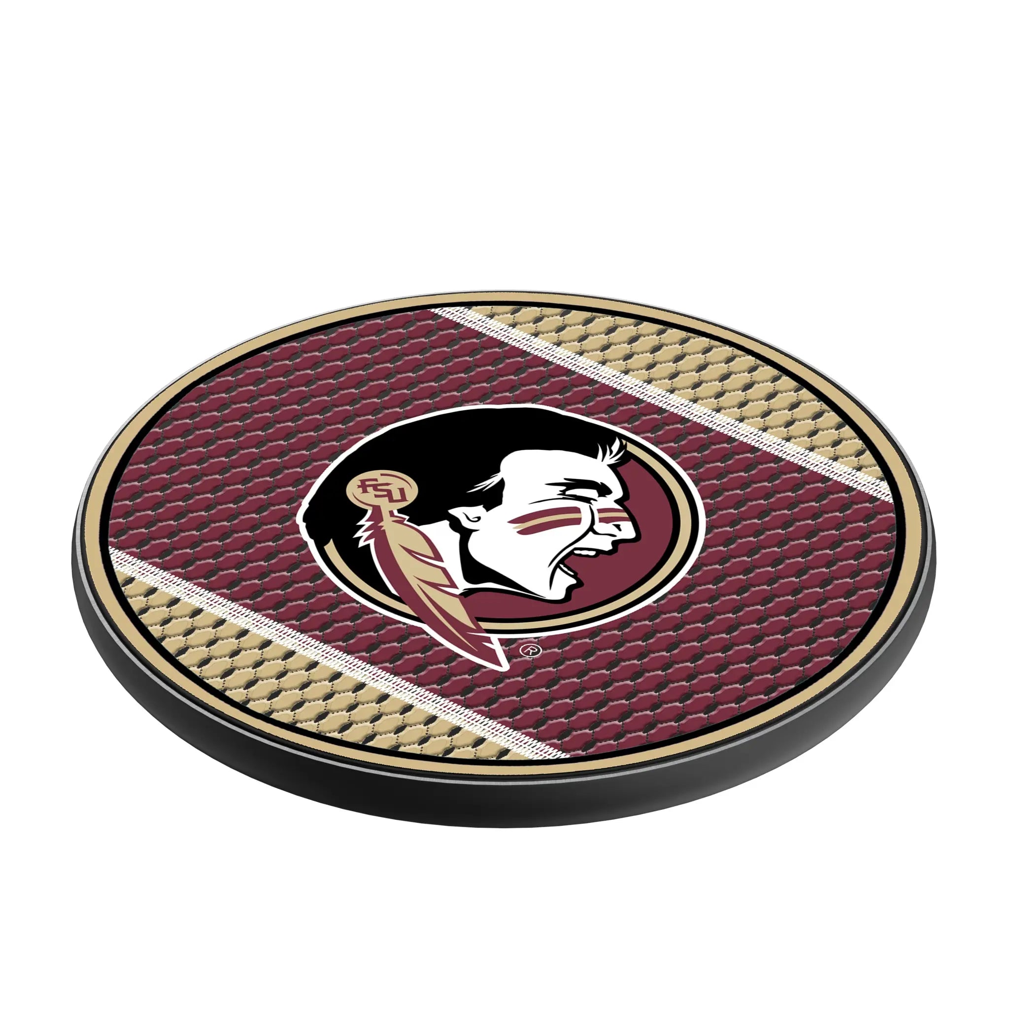 Florida State University Seminoles Mesh 15-Watt Wireless Charger - Isometric View