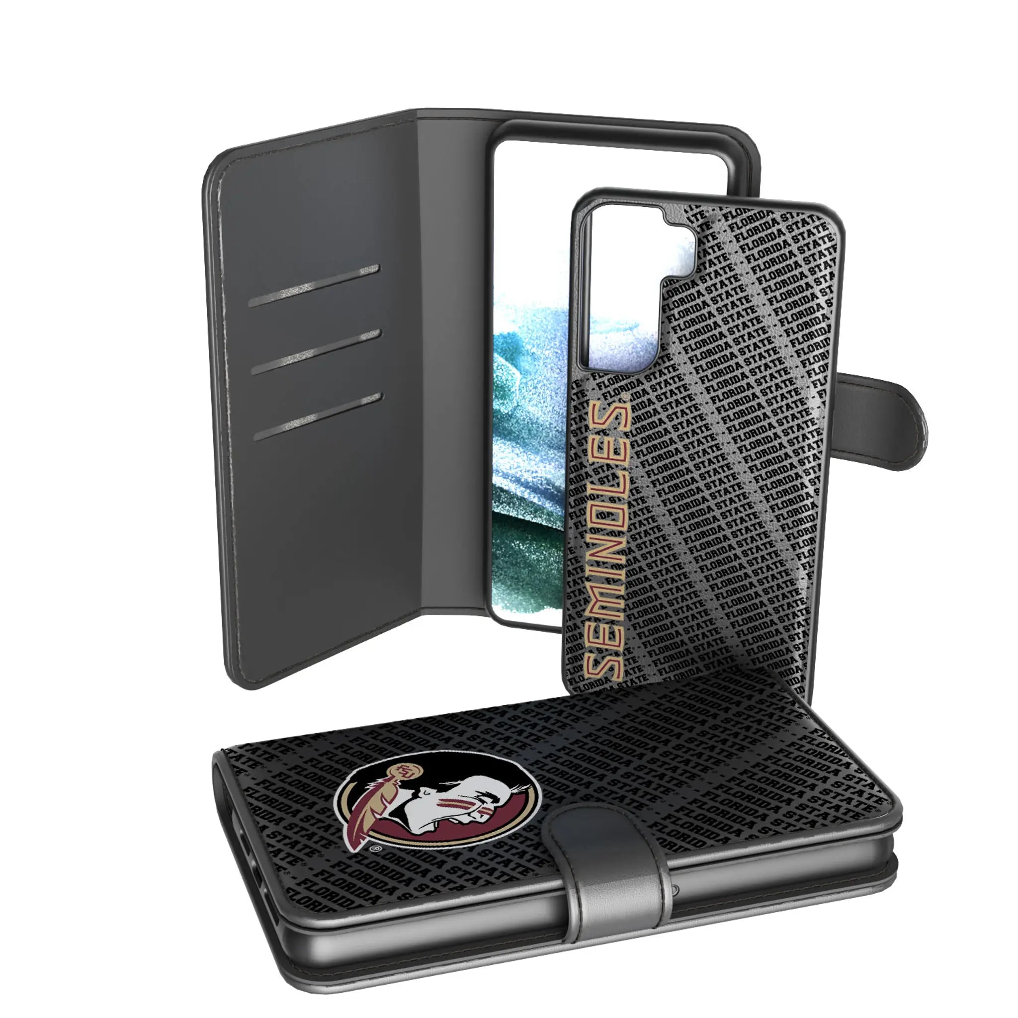 Florida State University Seminoles Monocolor Tilt Galaxy Wallet Phone Case for Samsung Galaxy