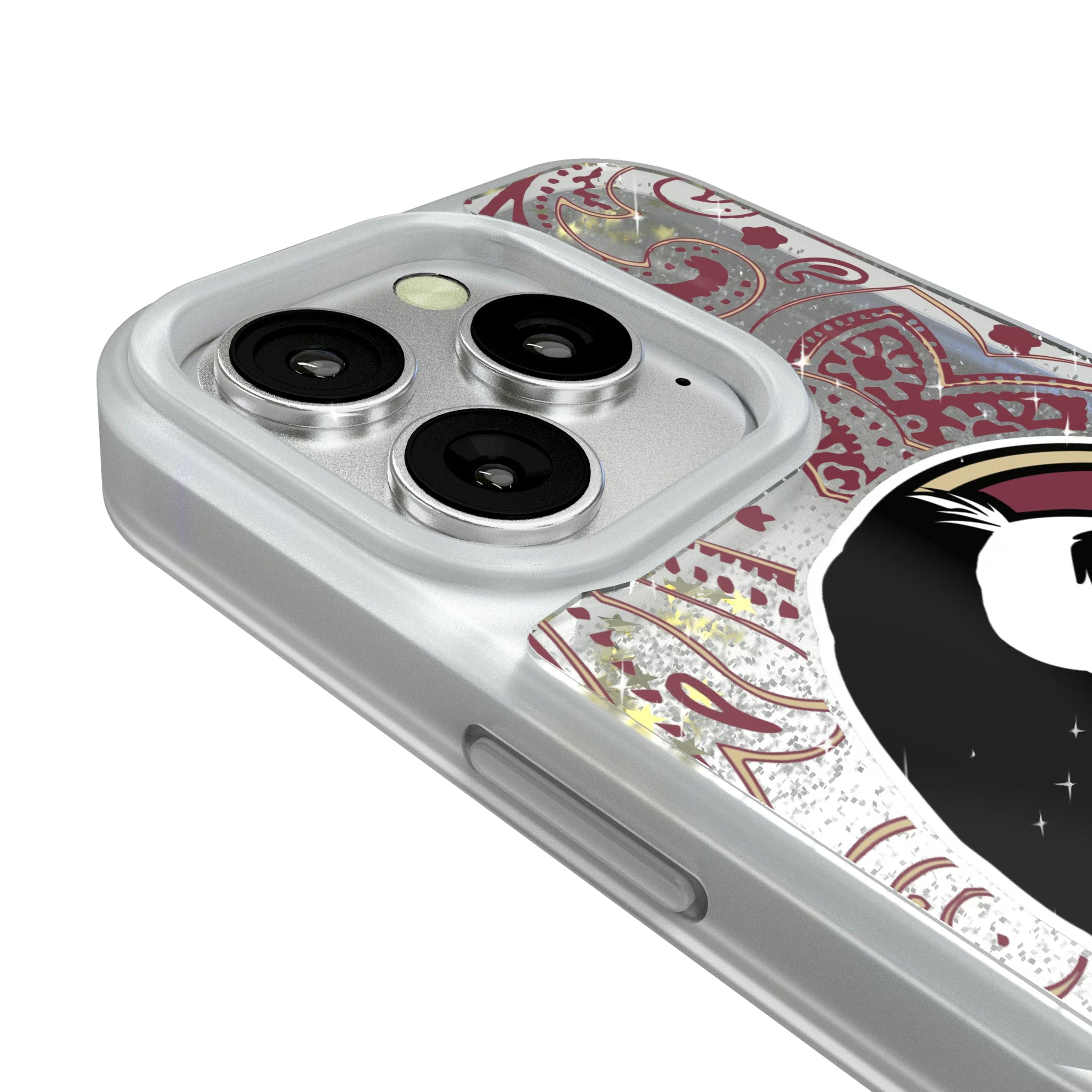 Florida State University Seminoles Paisley iPhone Glitter Phone Case for Apple iPhone - Detail#Device_iPhone 16 Pro