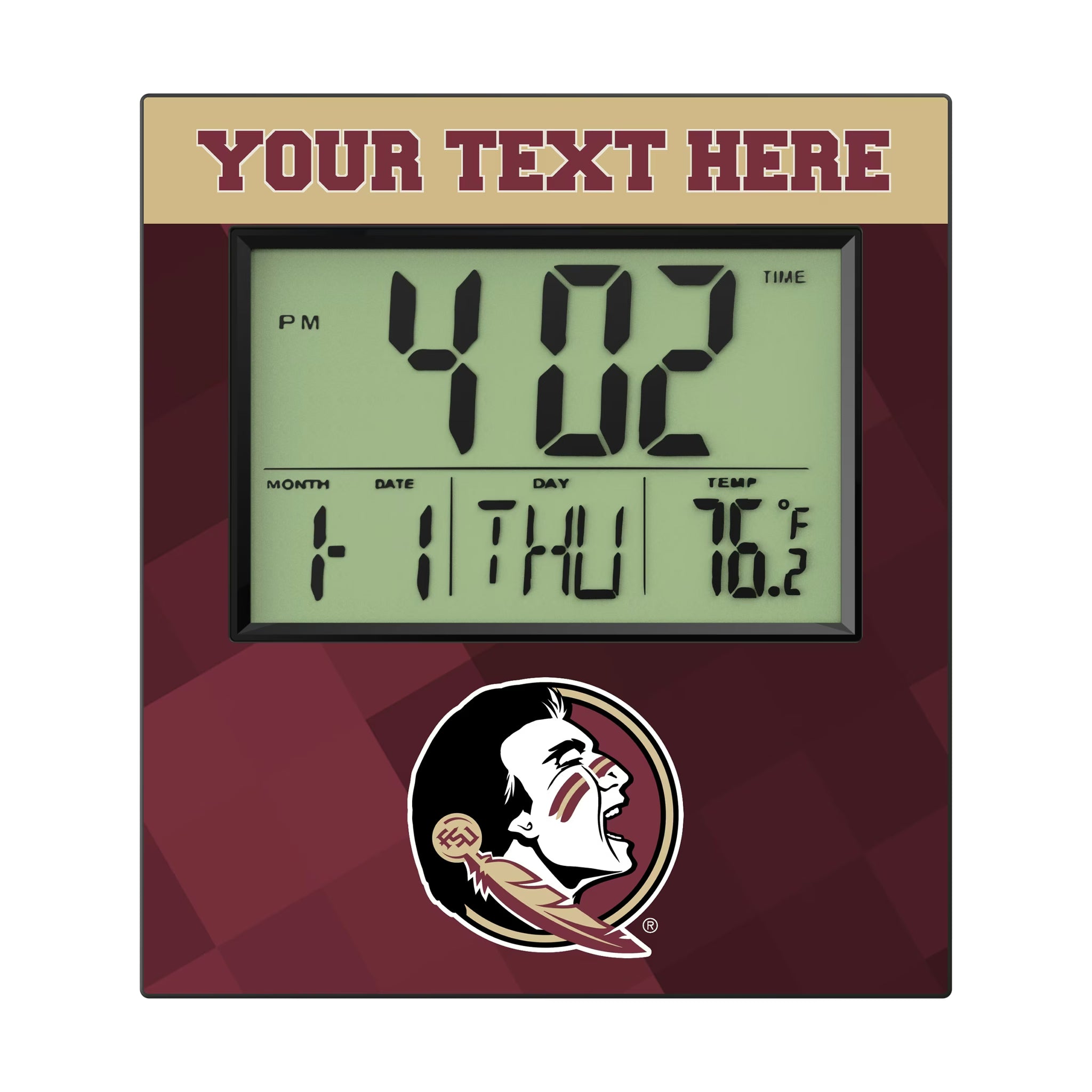 Florida State University Seminoles Personalized Color Block Wall Clock