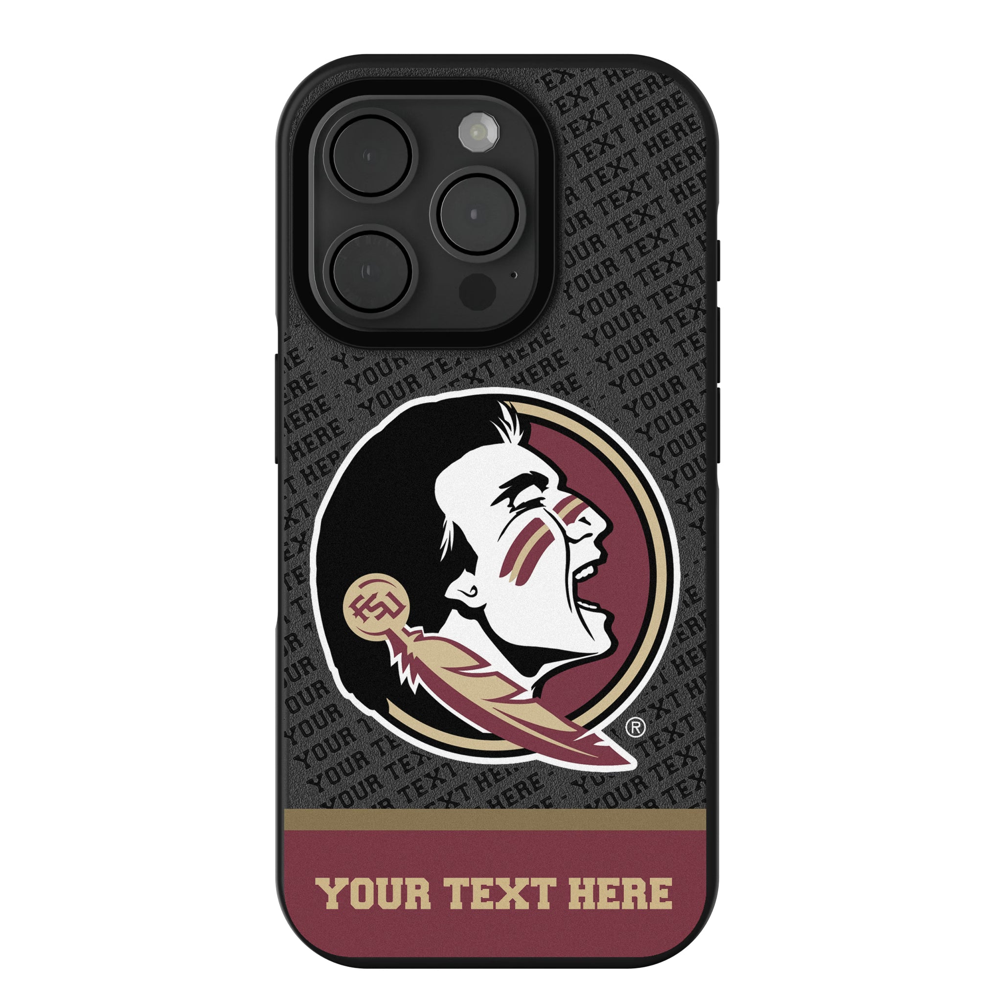 Florida State University Seminoles Personalized EndZone Plus iPhone Bump Phone Case for Apple iPhone