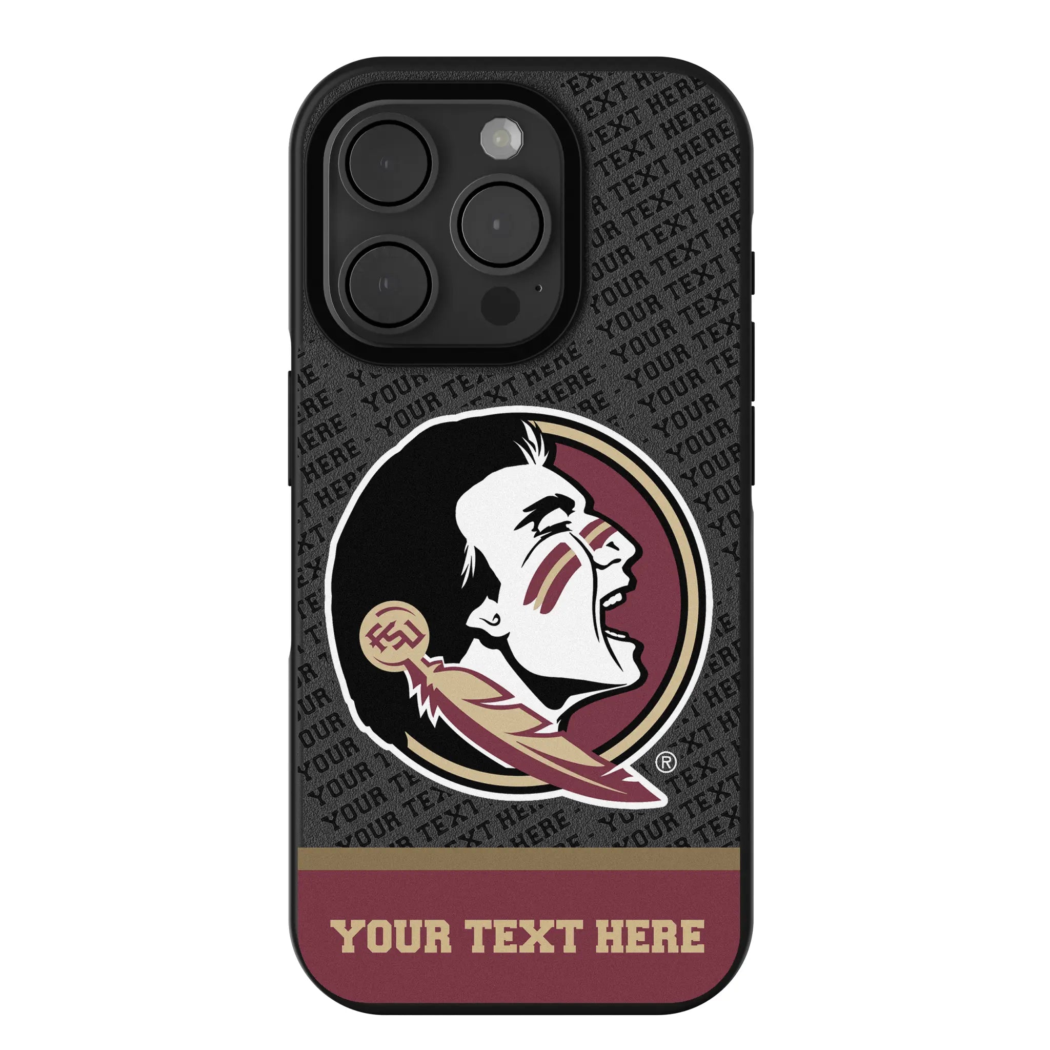 Florida State University Seminoles Personalized EndZone Plus iPhone Bump Phone Case for Apple iPhone