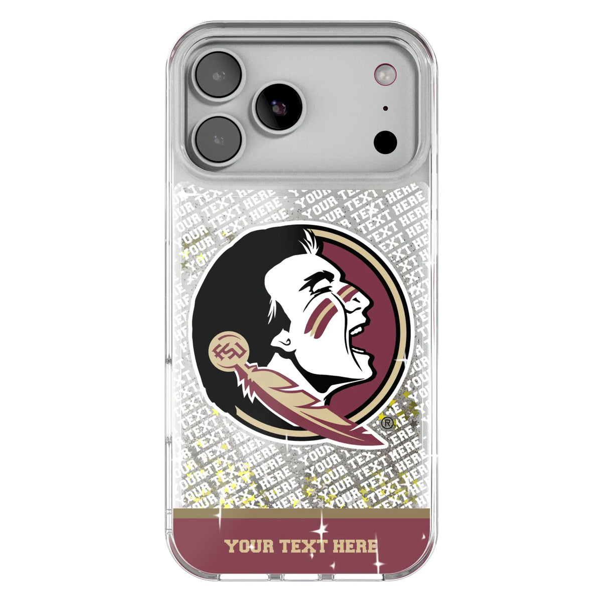 Florida State University Seminoles Personalized EndZone Plus Glitter Phone Case for Apple iPhone