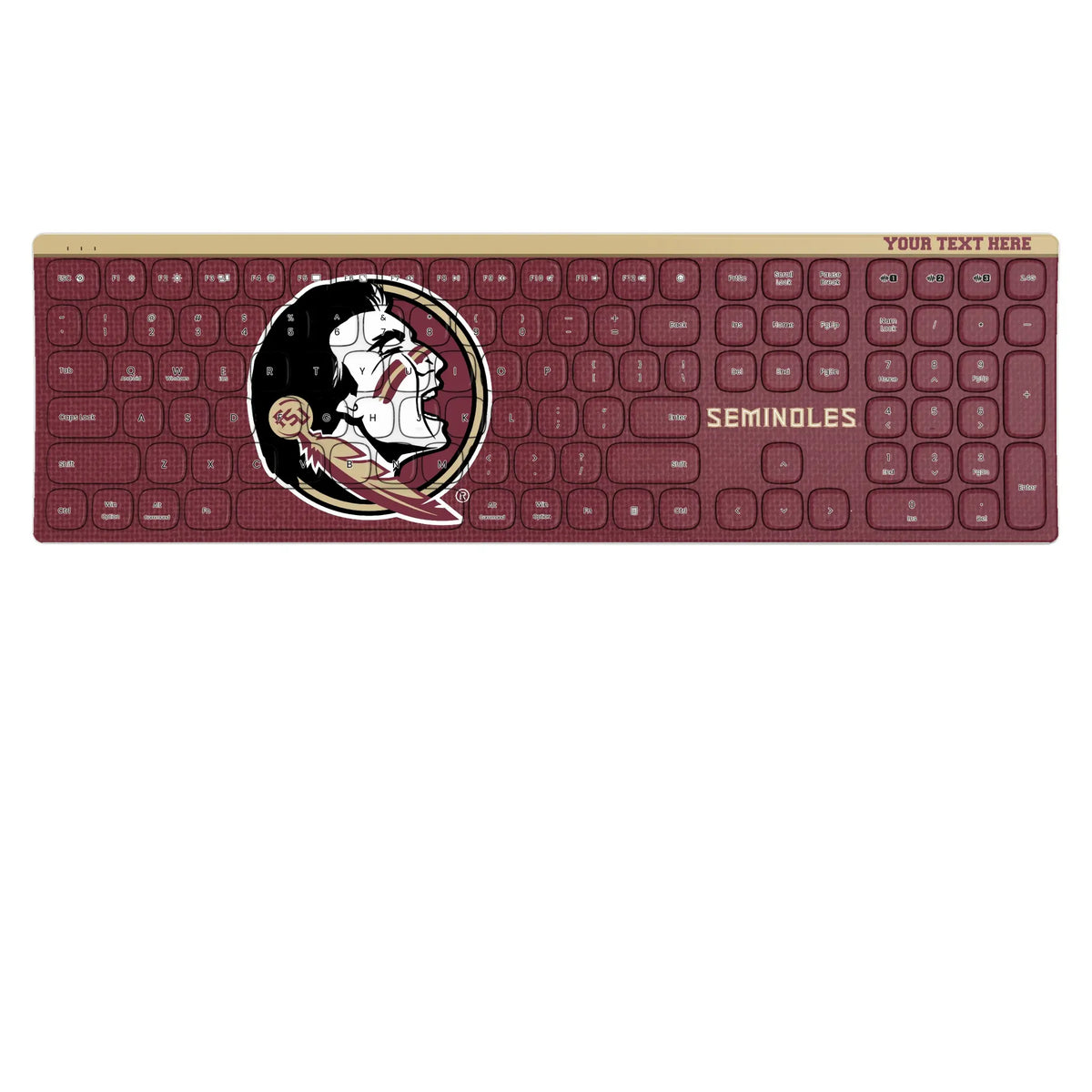 Florida State University Seminoles Personalized Endzone Solid KKB605 Curved Wireless Keyboard