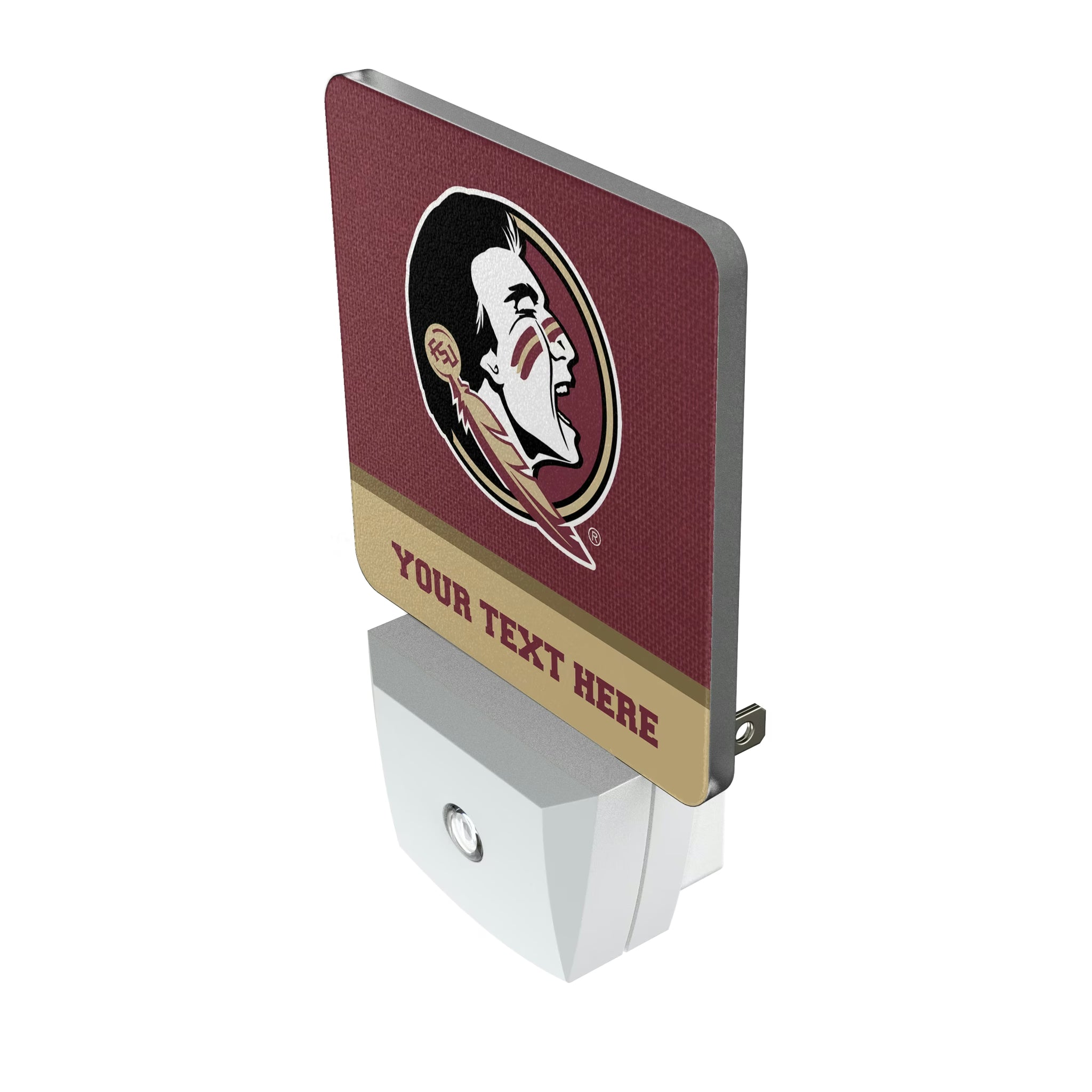 Florida State University Seminoles Personalized Endzone Solid Night Light 2-Pack - Isometric View